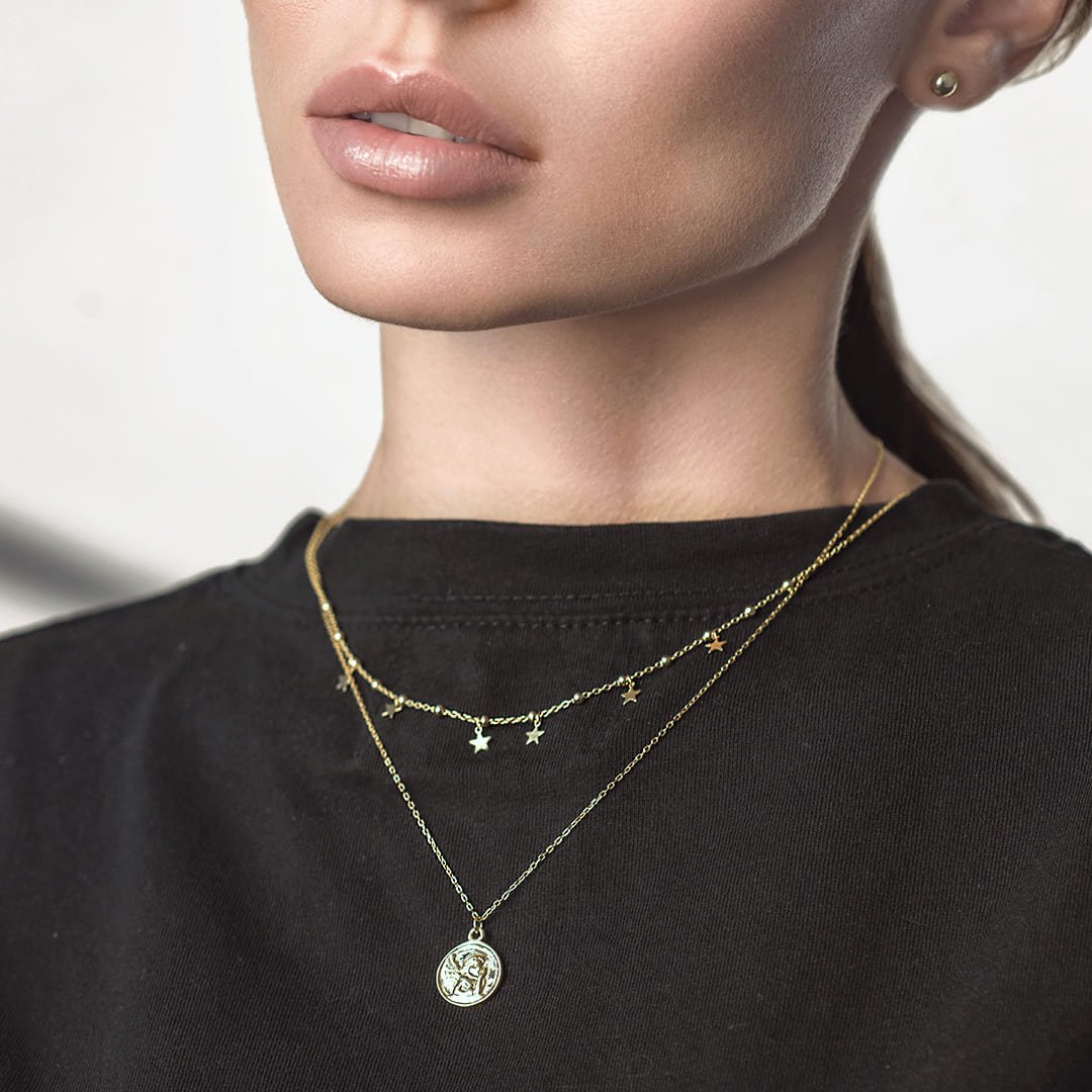 Серебряное колье Звезда