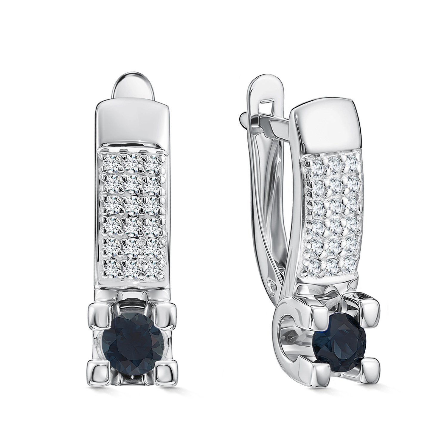 Фото «Золотые серьги с сапфирами и бриллиантами»