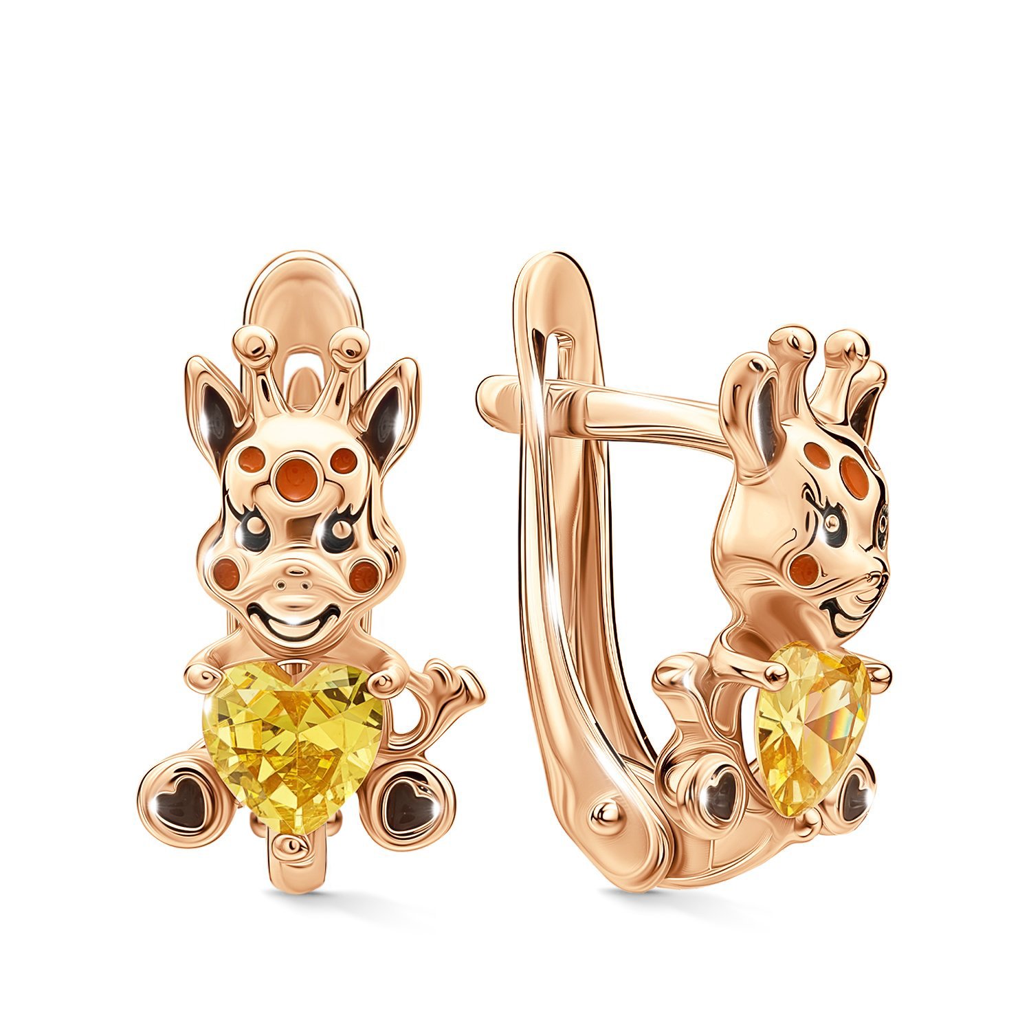 Фото «Серебряные серьги с фианитами и эмалью»