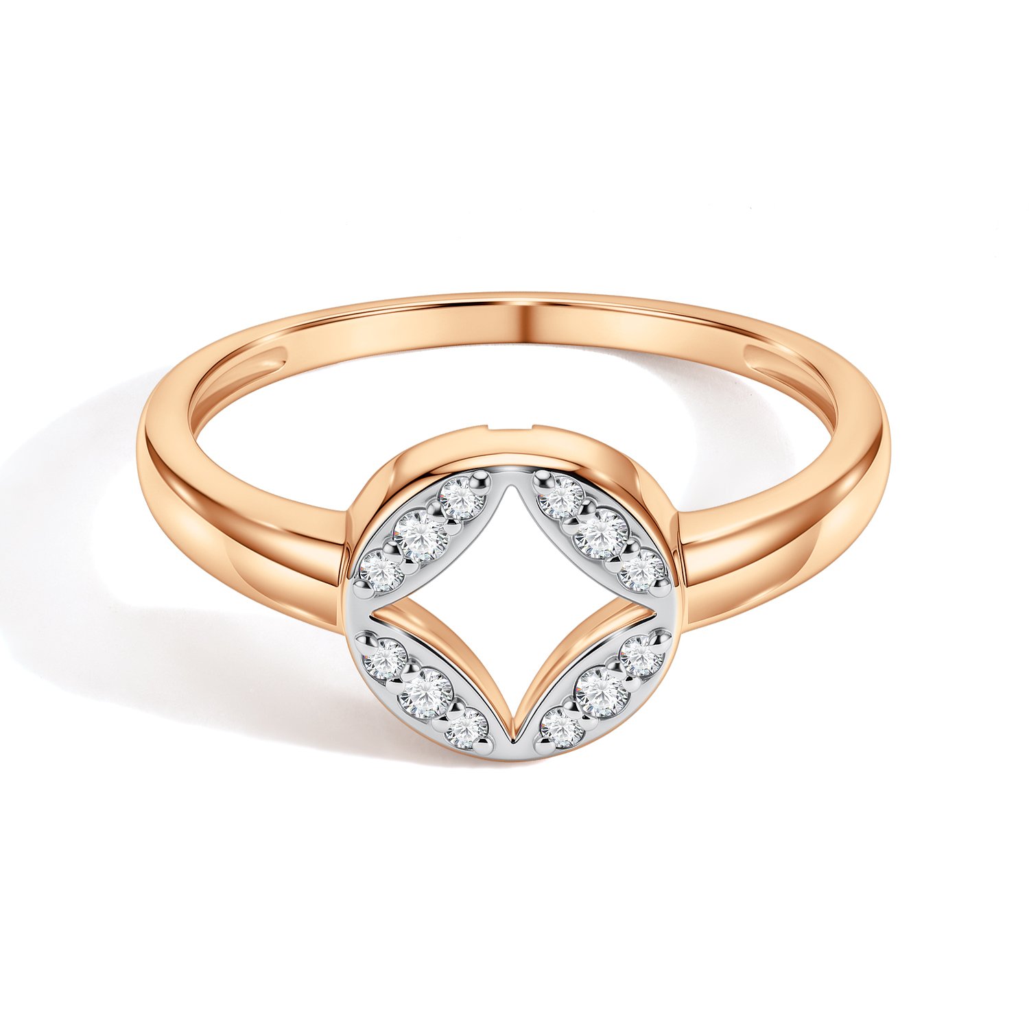 Золотое кольцо с перламутром и бриллиантами