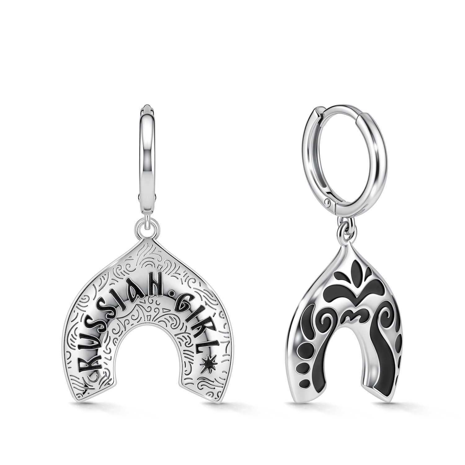 Серебряные серьги с лаком