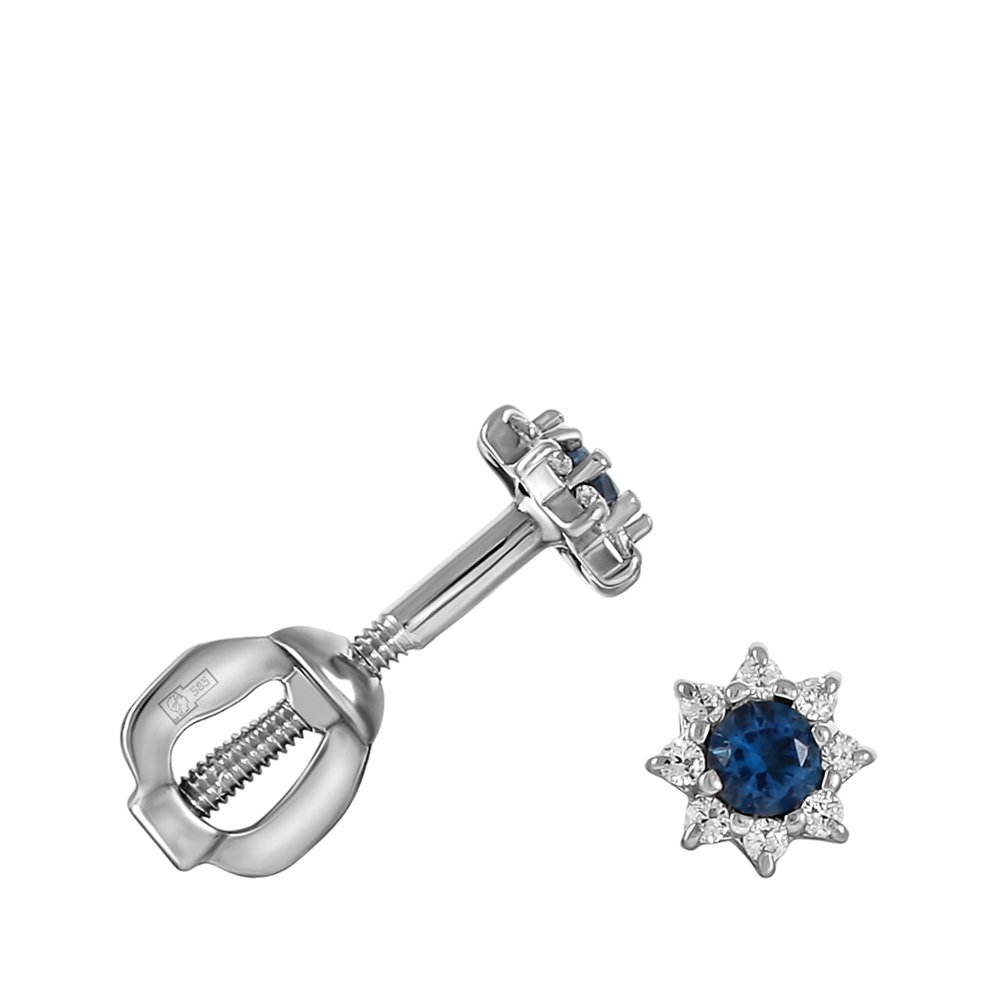 Фото «Серьги-пусеты из золота с фианитами»