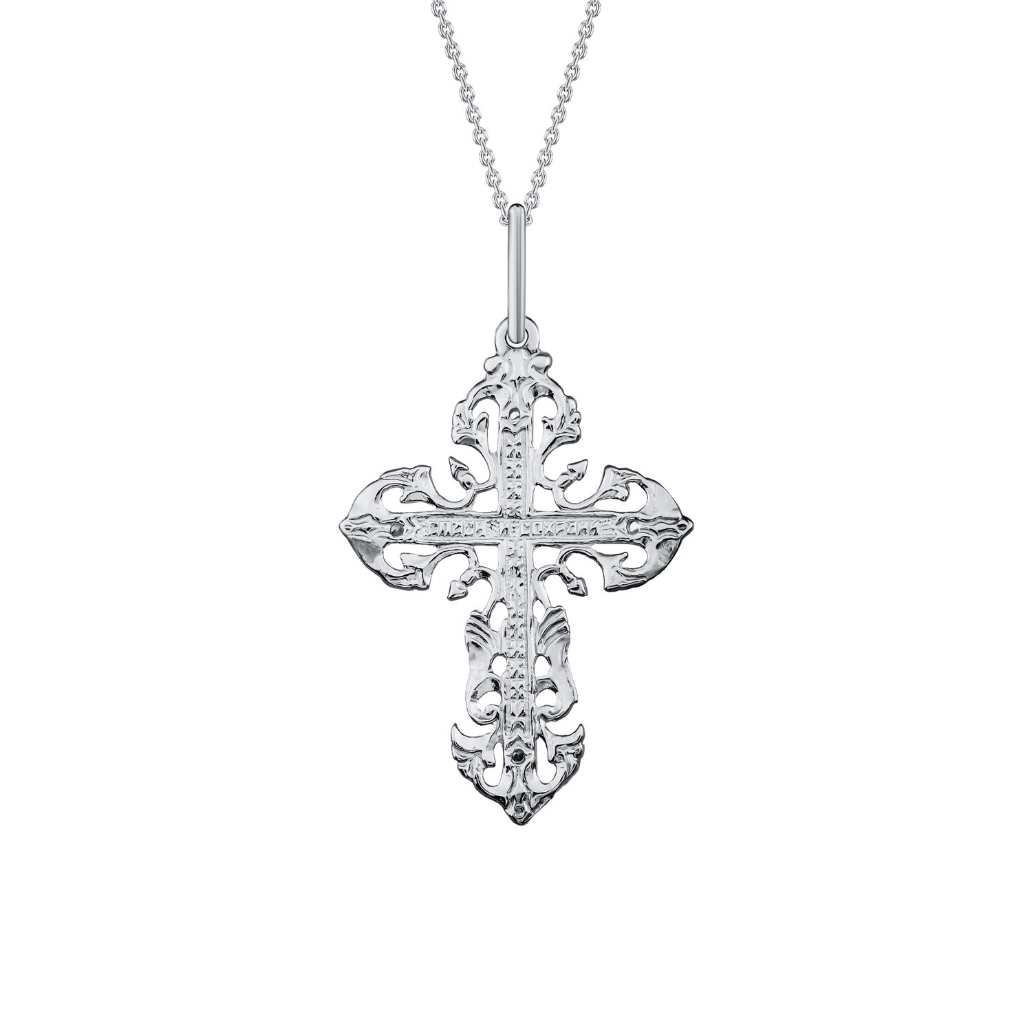 Серебряный крест с фианитами