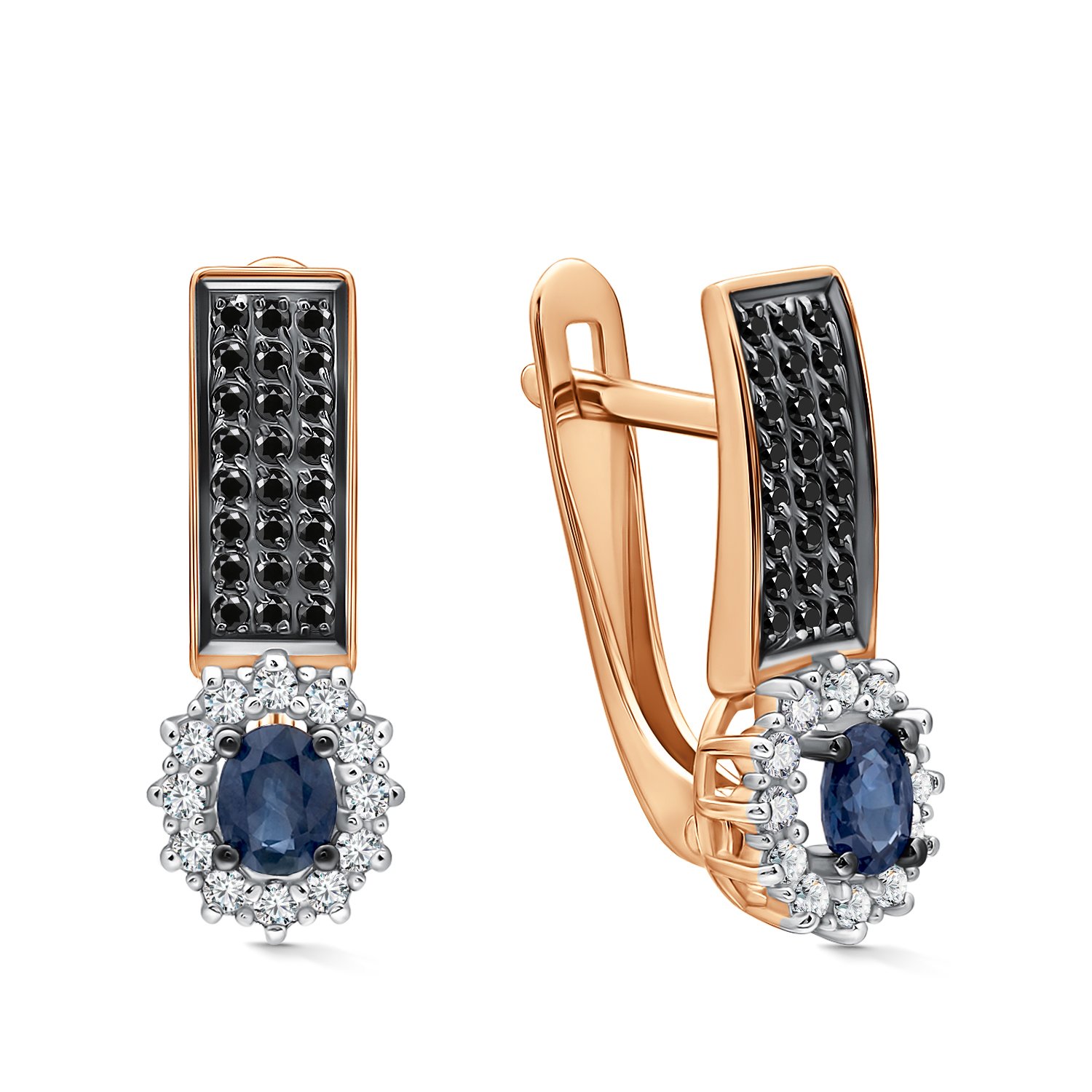 Фото «Золотые серьги с сапфирами и бриллиантами»