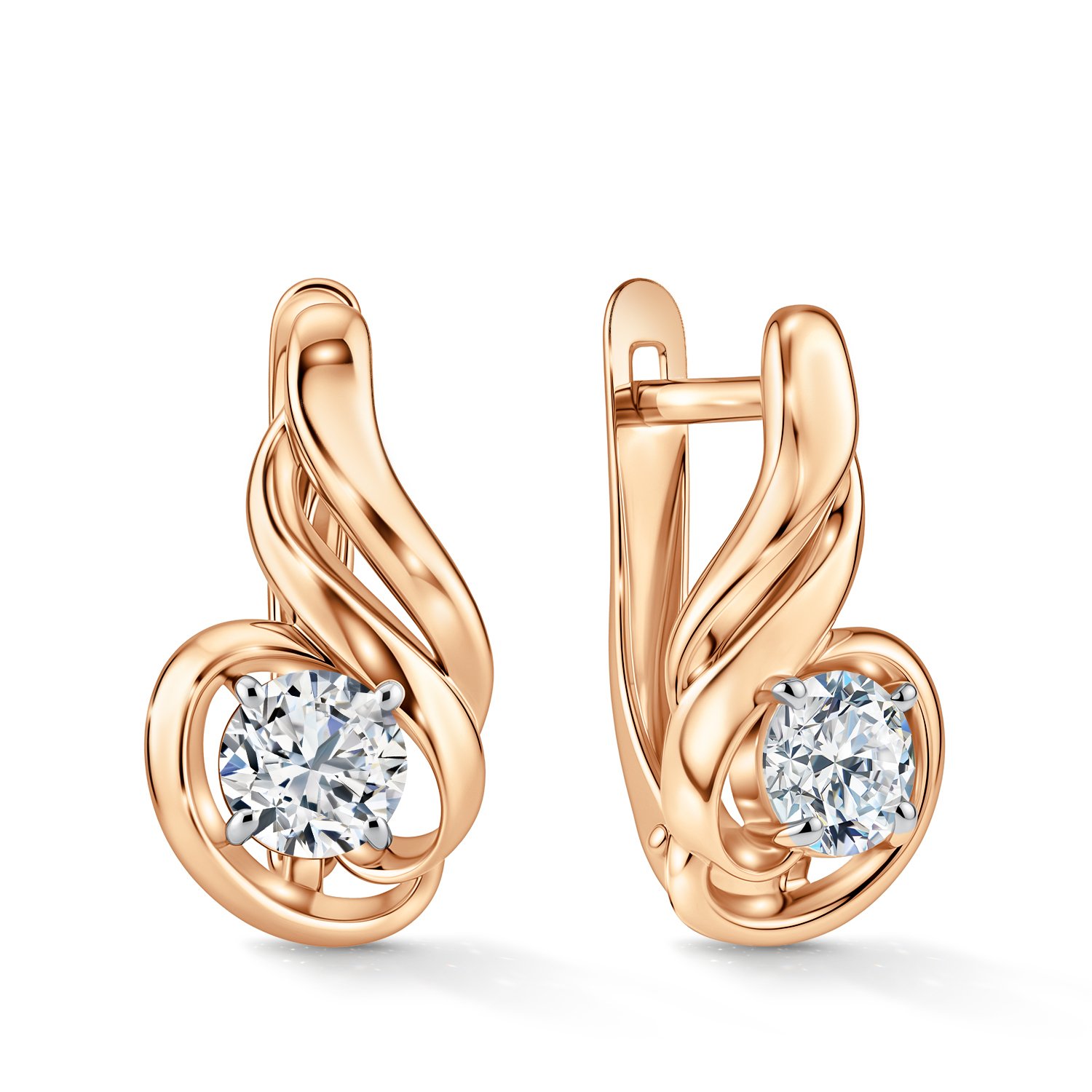 Фото «Золотые серьги с фианитами»