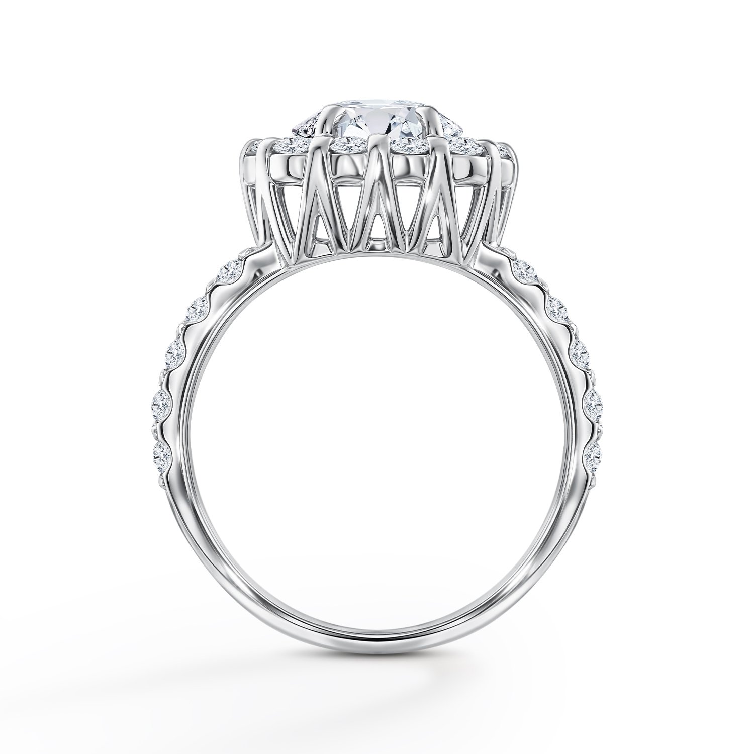 Золотое кольцо с бриллиантами выращенными