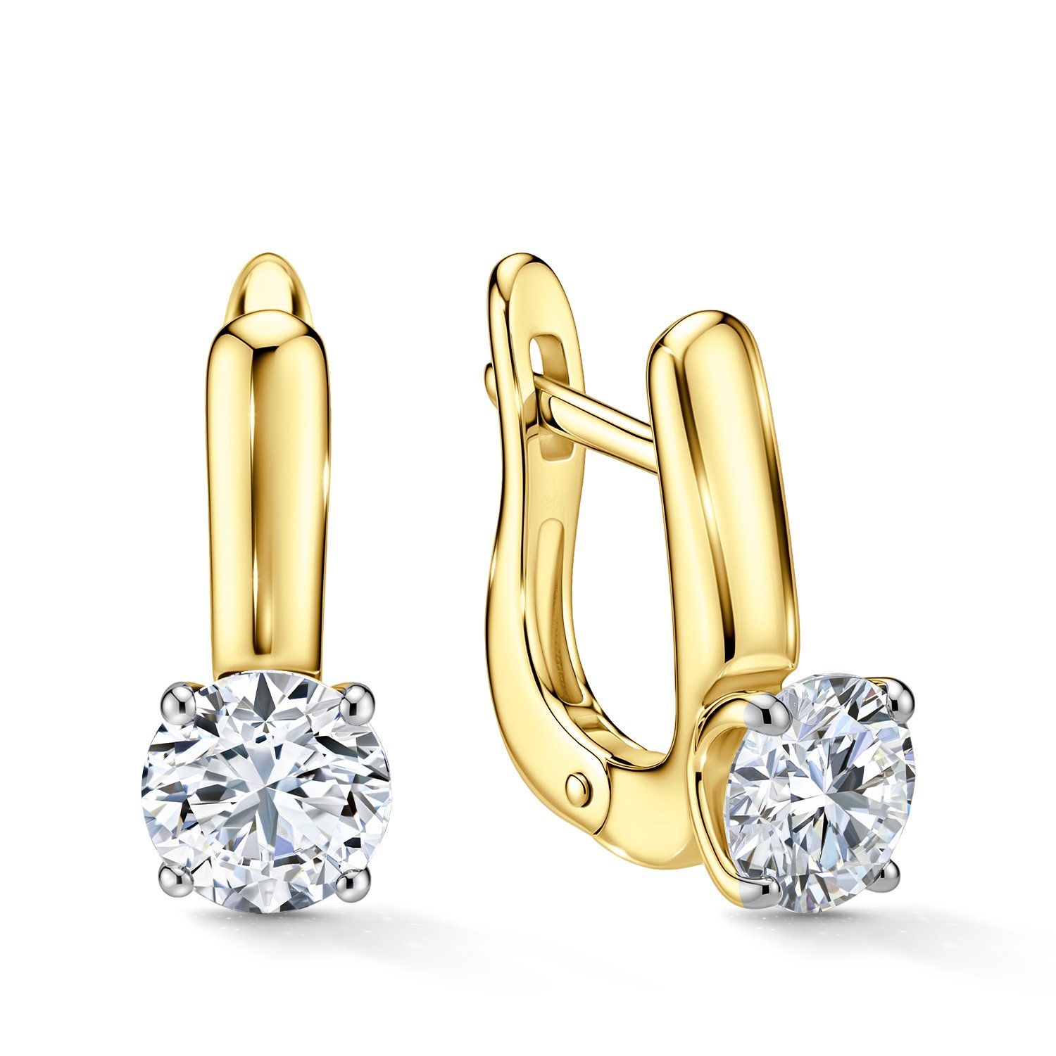 Фото «Золотые серьги с бриллиантами выращенными»