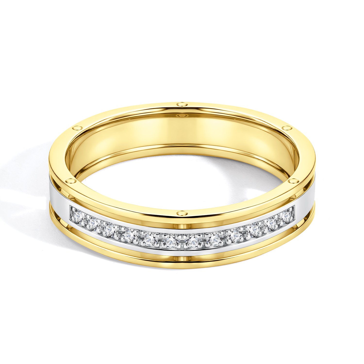 Золотое обручальное кольцо с бриллиантами