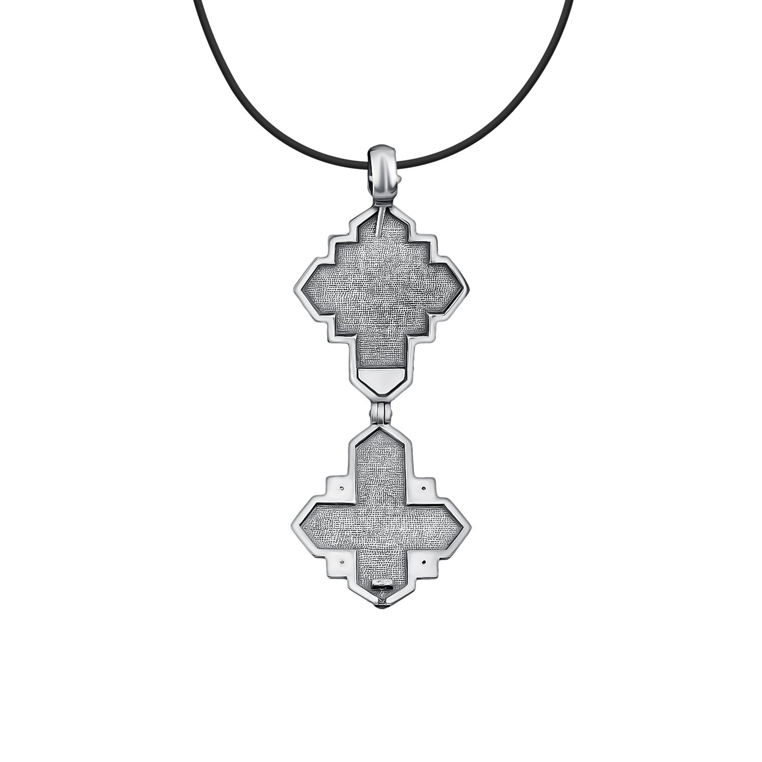 Серебряная подвеска Мощевик с фианитами и чернением