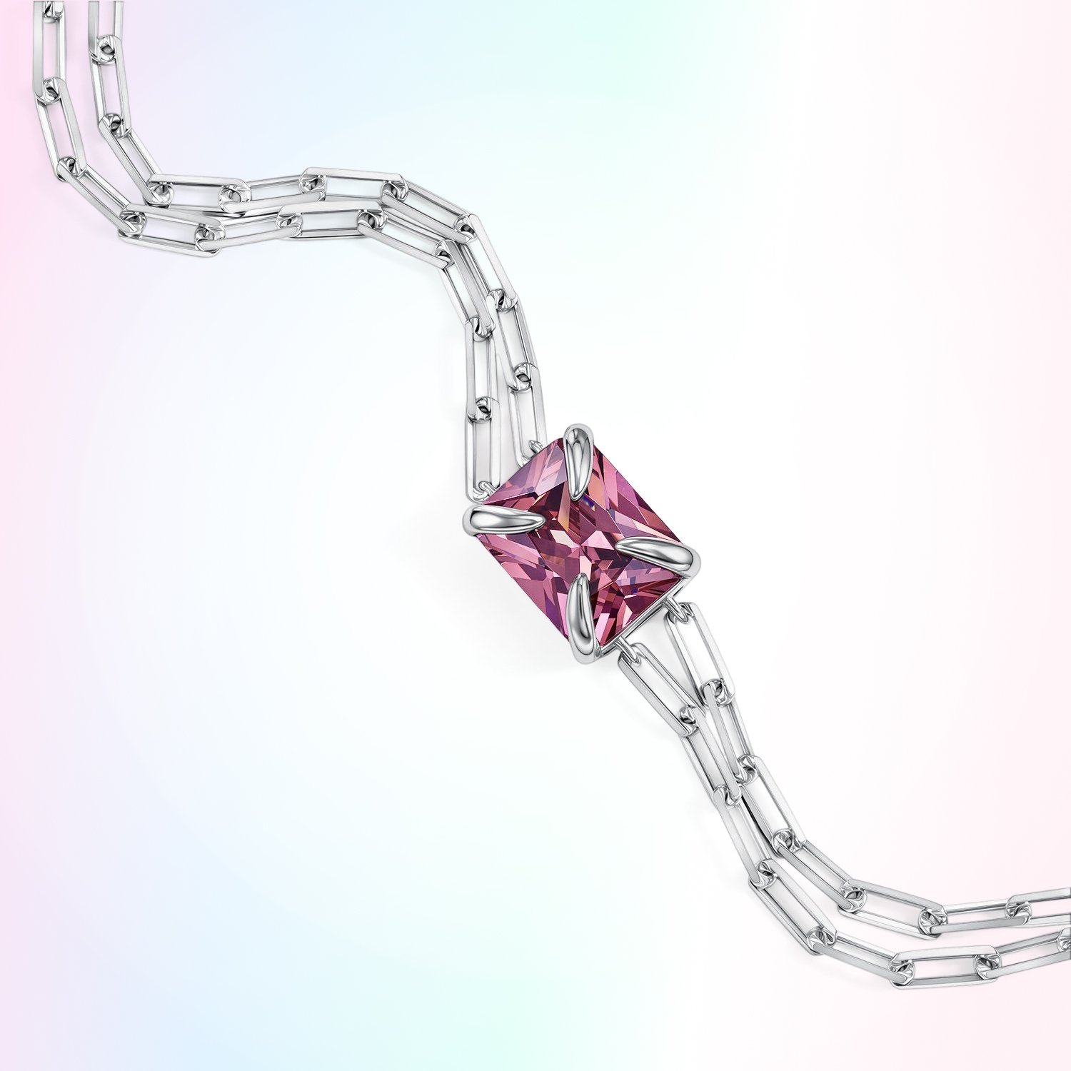 Серебряный браслет с фианитом