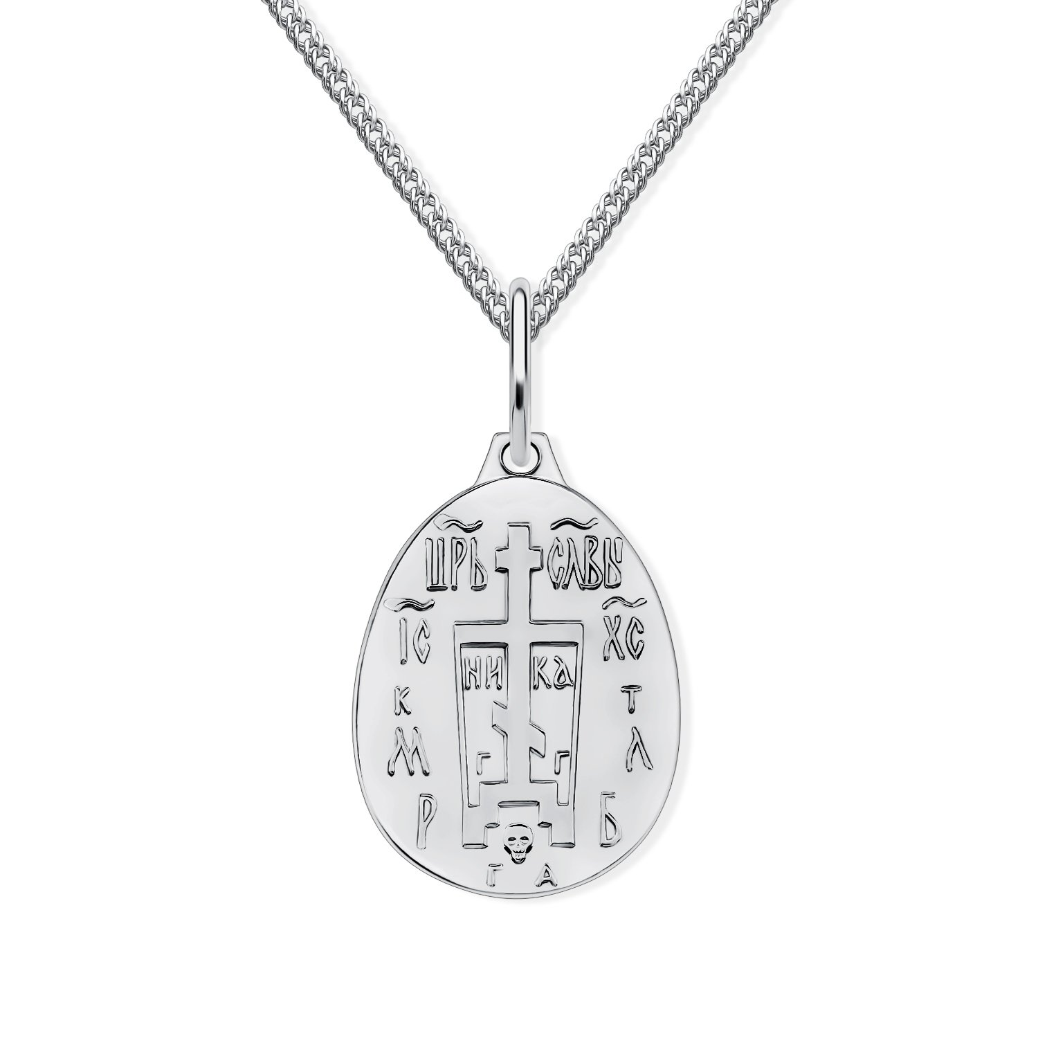 Серебряная подвеска Святой Николай с чернением