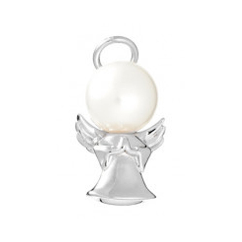 Серебряная подвеска с жемчугом и родированием