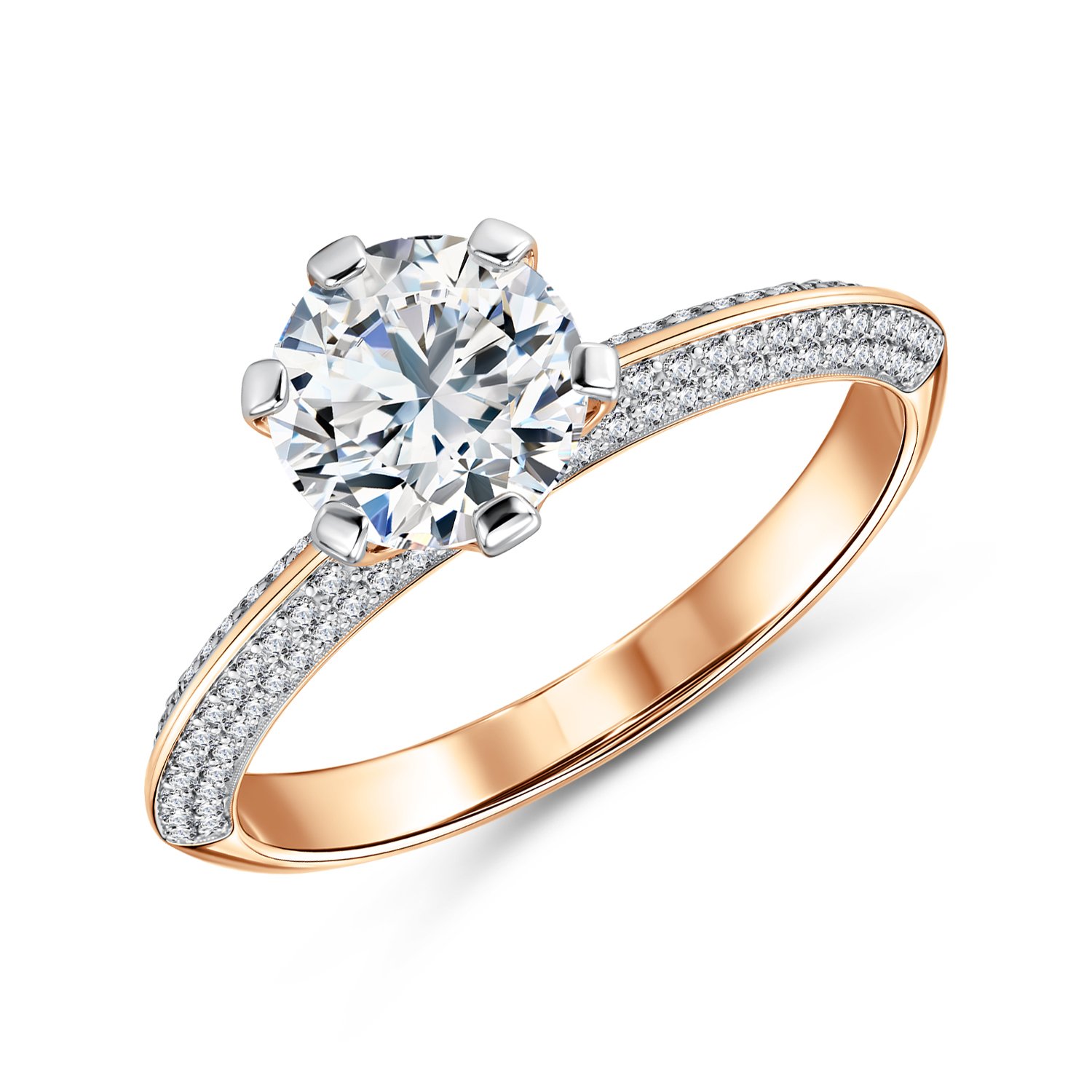 Фото «Золотое кольцо с бриллиантами выращенными»