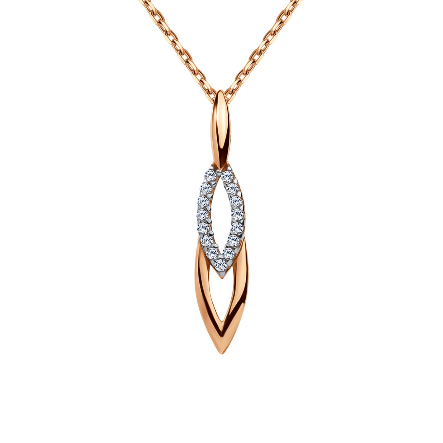 Золотая подвеска с фианитами