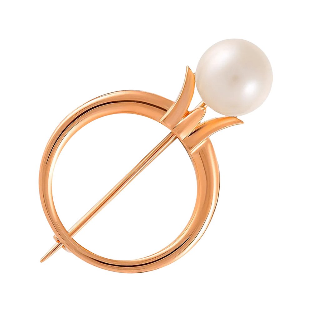 Брошь из золота с жемчугом