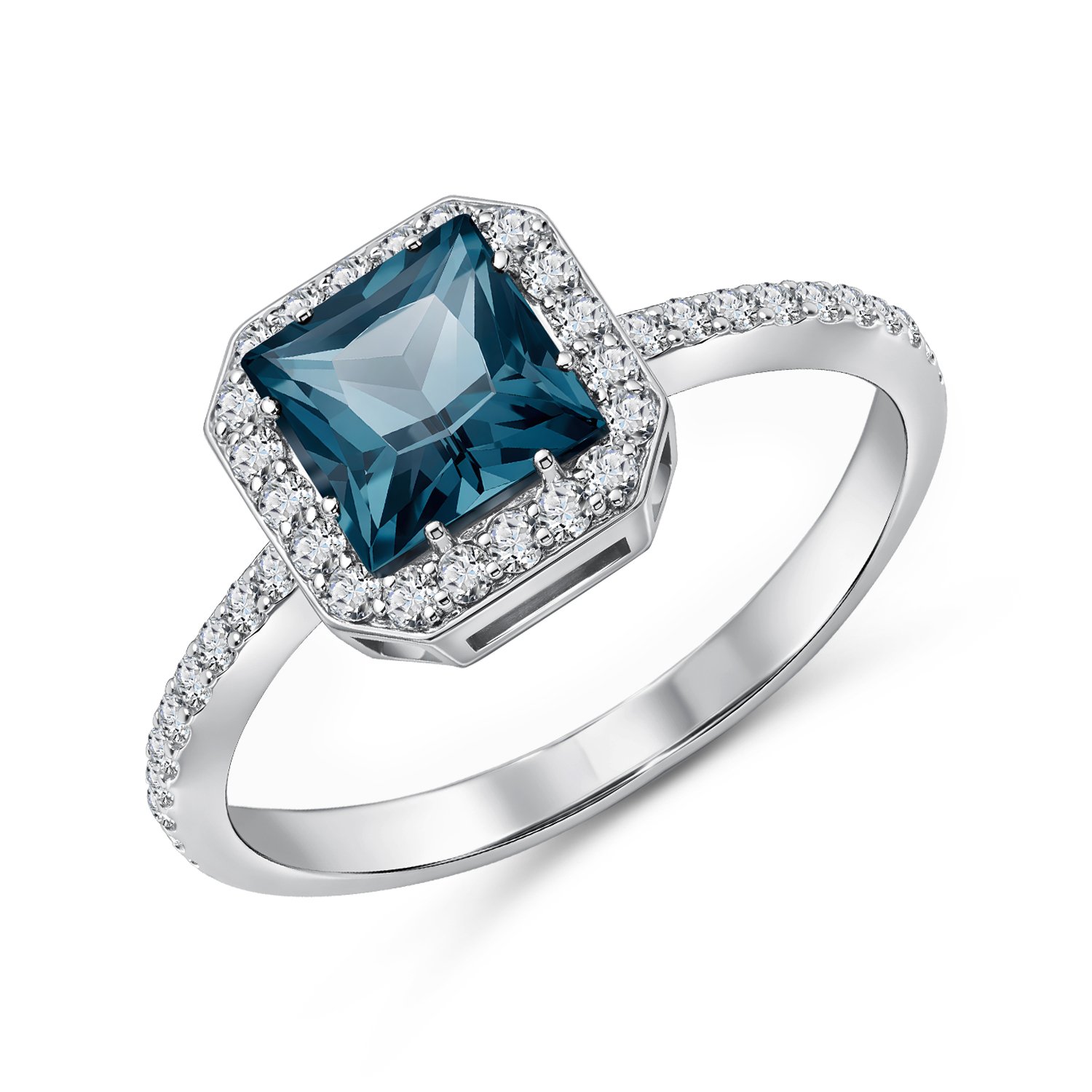 Фото «Золотое кольцо с топазом London и бриллиантами»