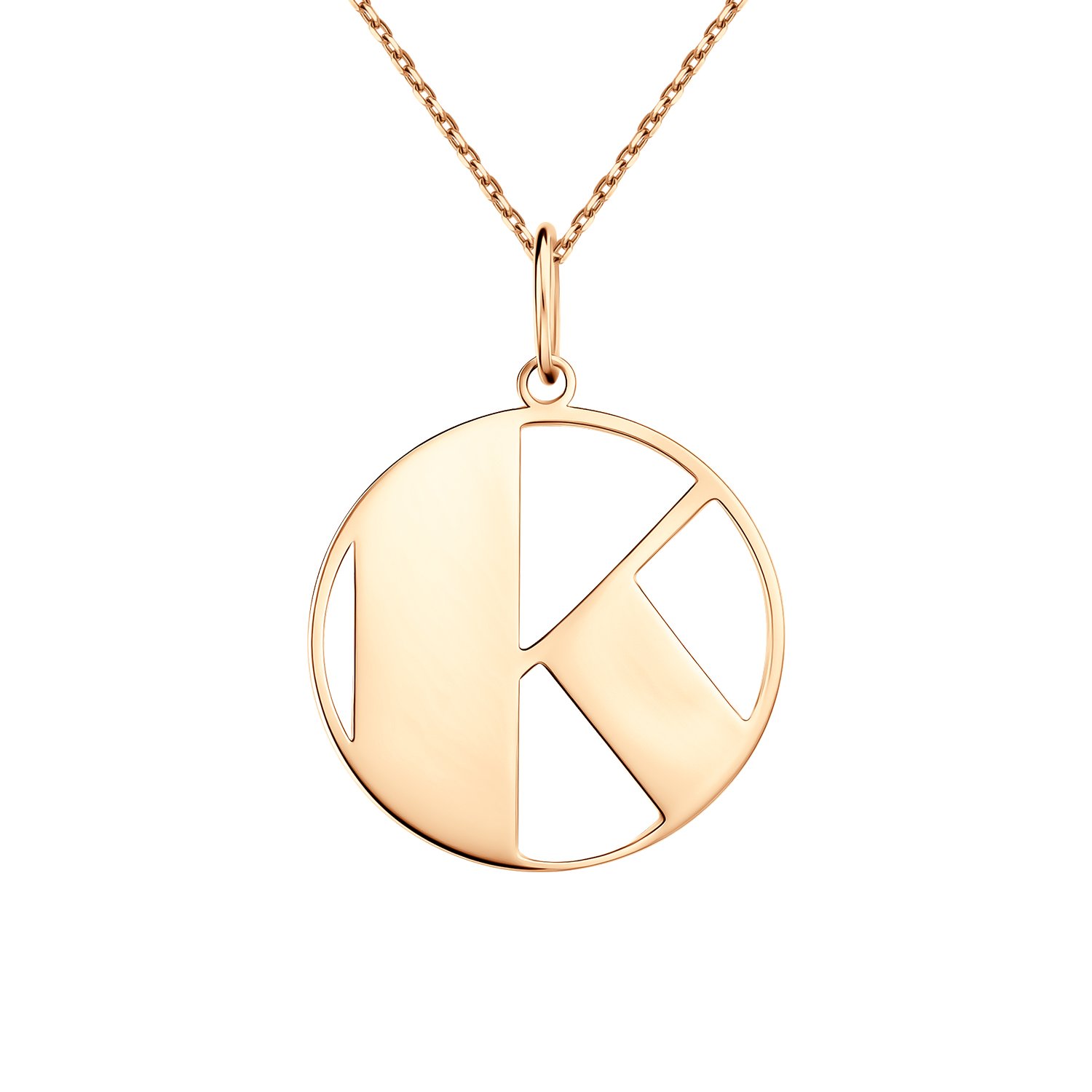 Золотая подвеска буква К