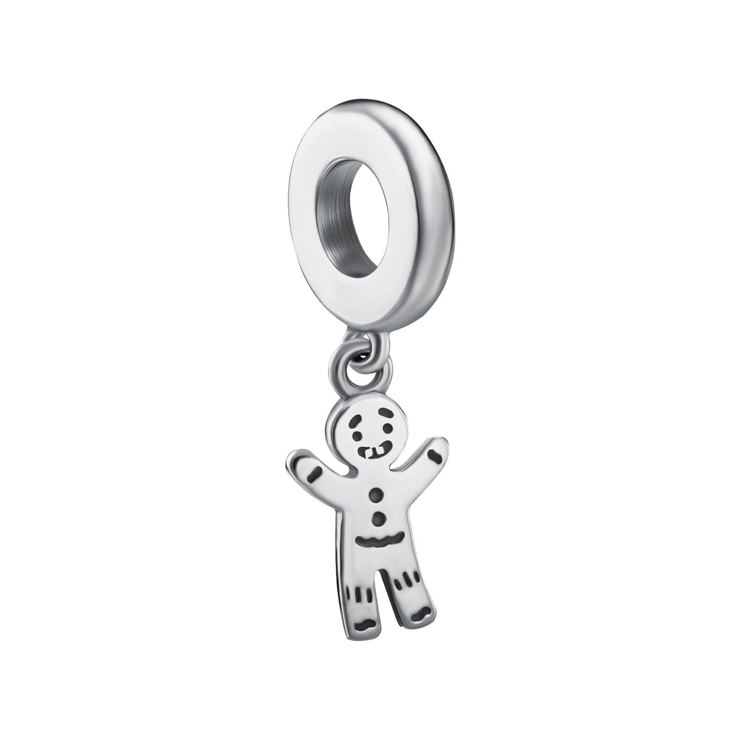 Серебряный шарм Пряничный человек с чернением