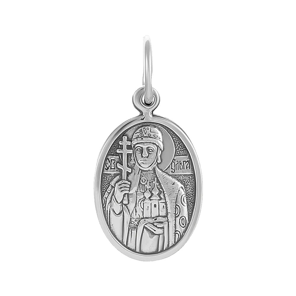 Серебряная подвеска Икона с родированием