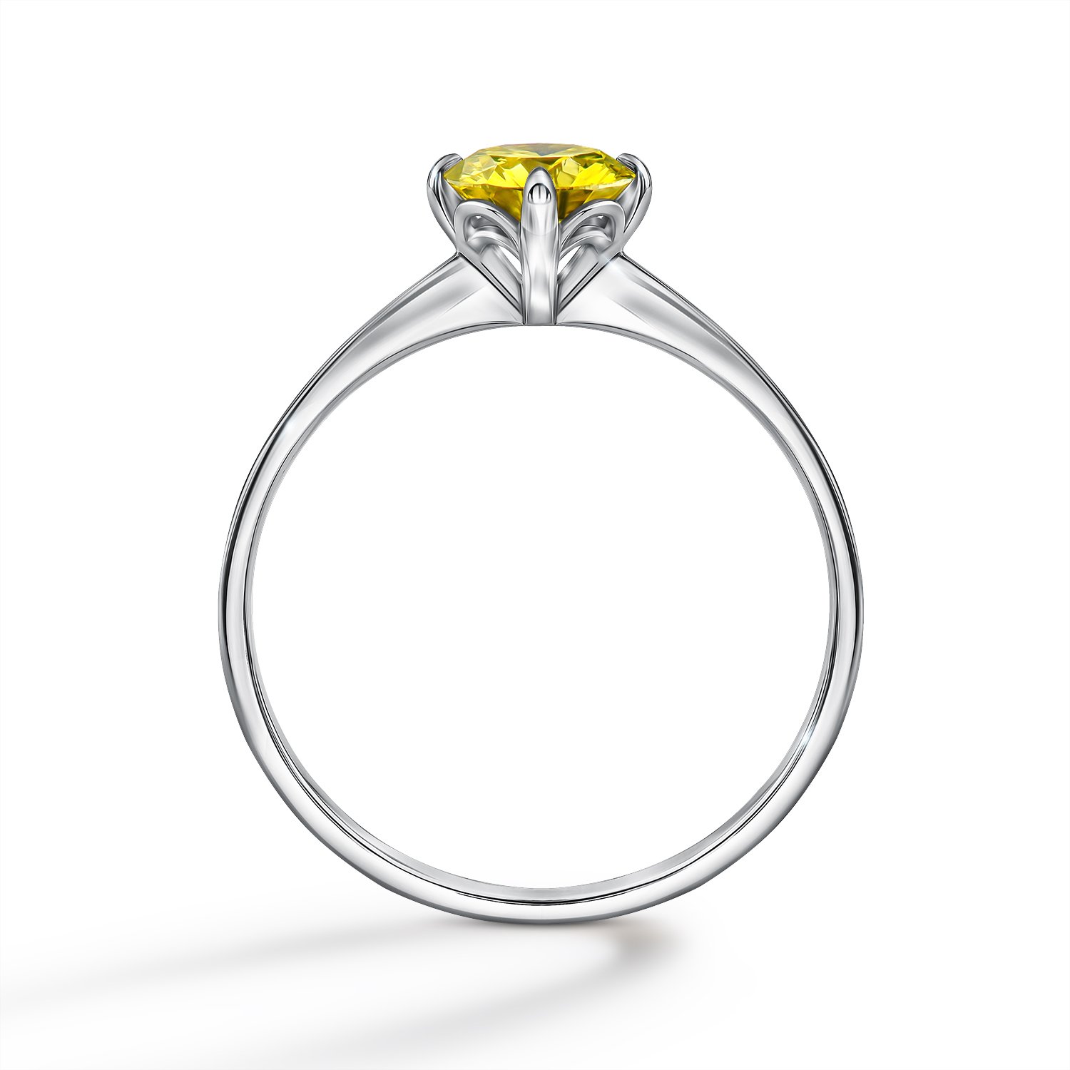 Золотое кольцо с желтым бриллиантом