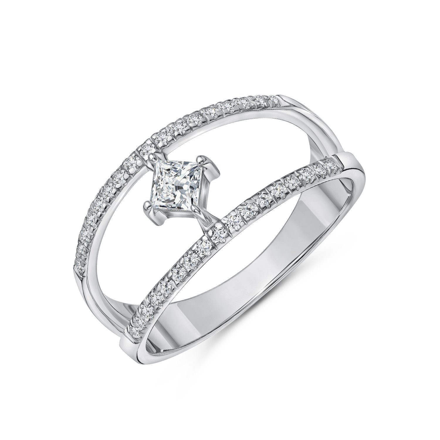 Фото «Серебряное кольцо с бриллиантами выращенными»