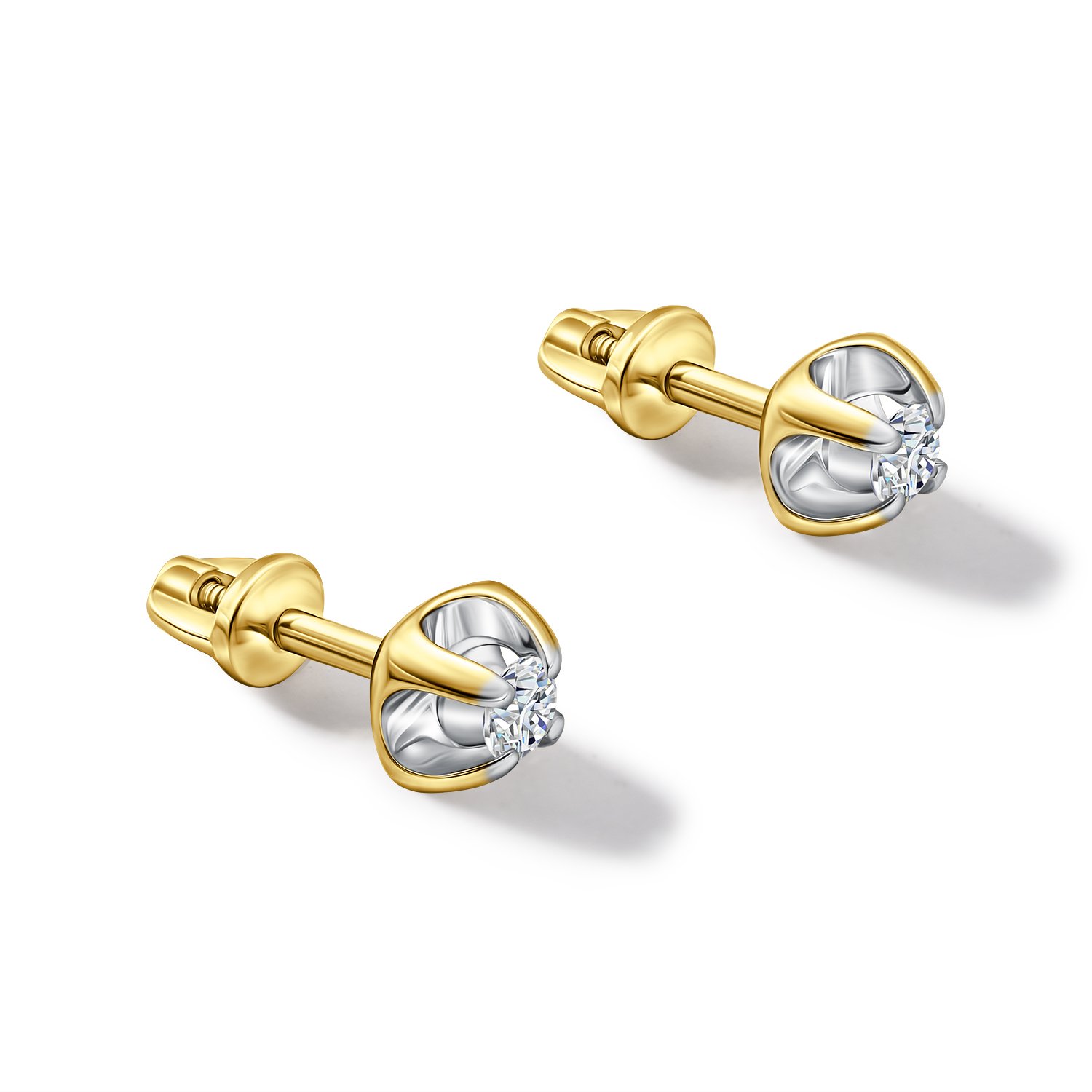 Золотые серьги с бриллиантами