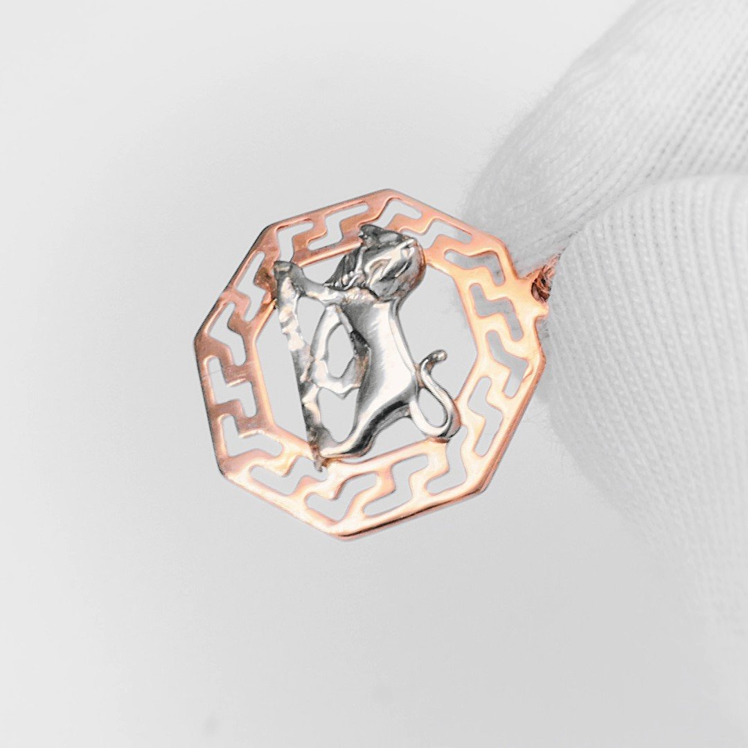 Золотая подвеска «Знак зодиака Лев»