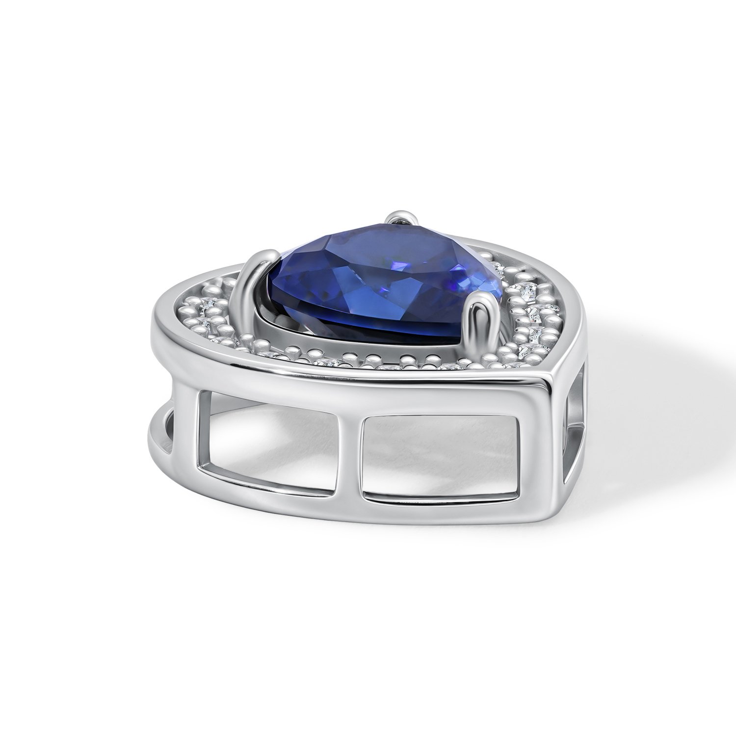 Золотая подвеска с сапфиром выращенным и бриллиантами