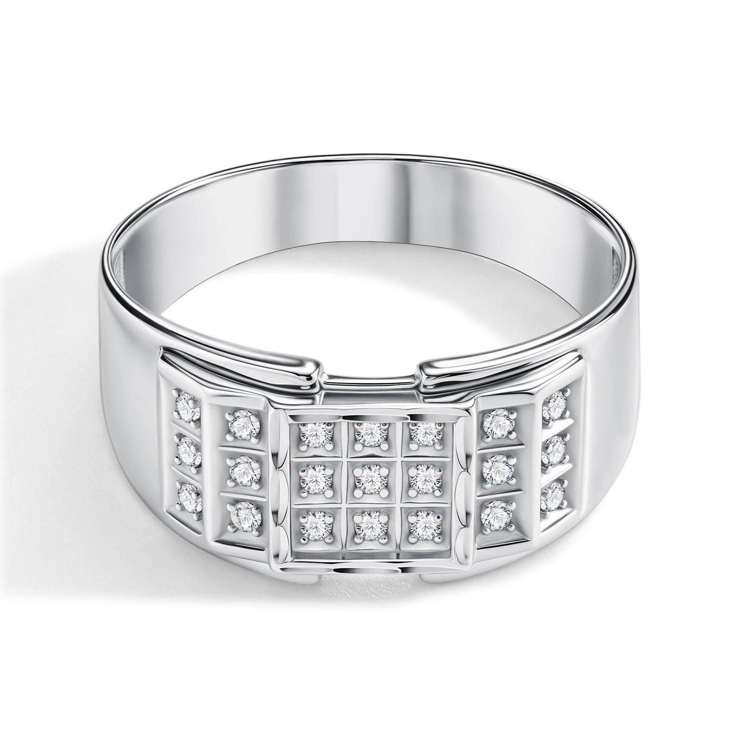 Серебряная печатка с фианитами