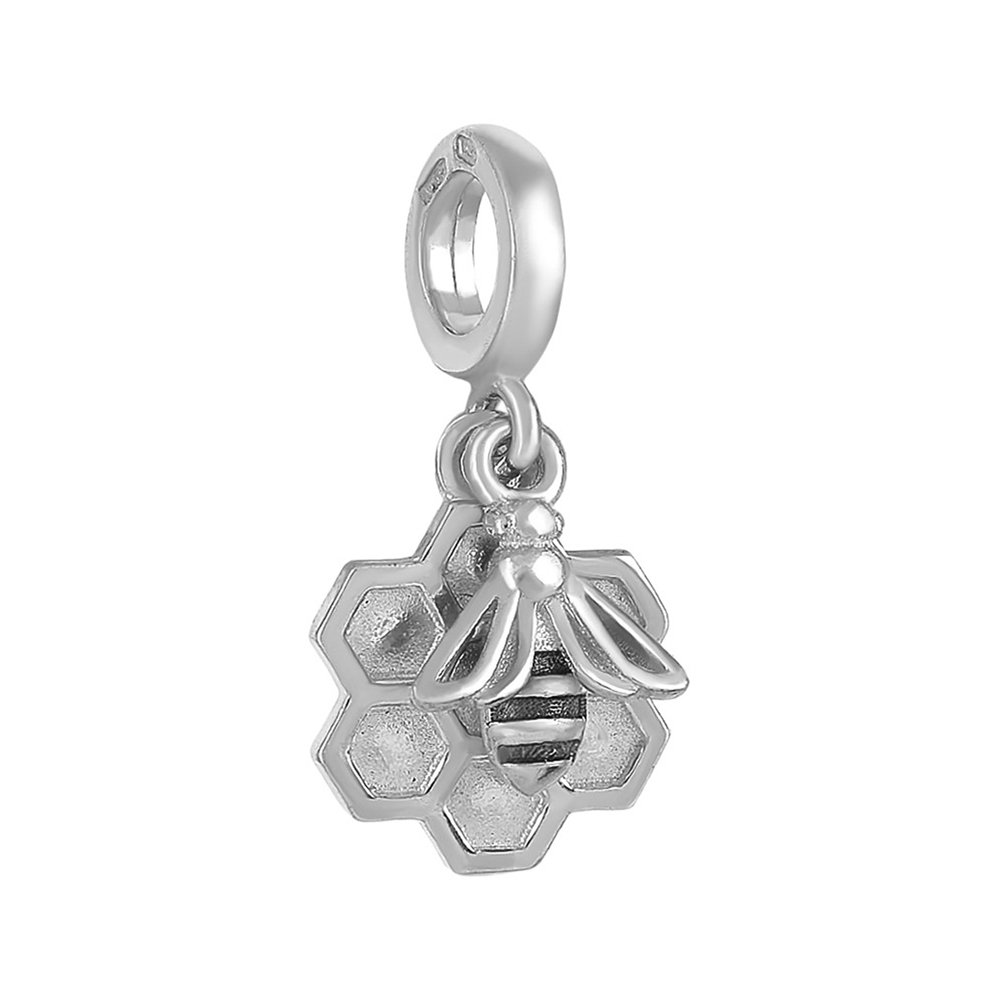 Подвеска-шарм Пчела на сотах из серебра