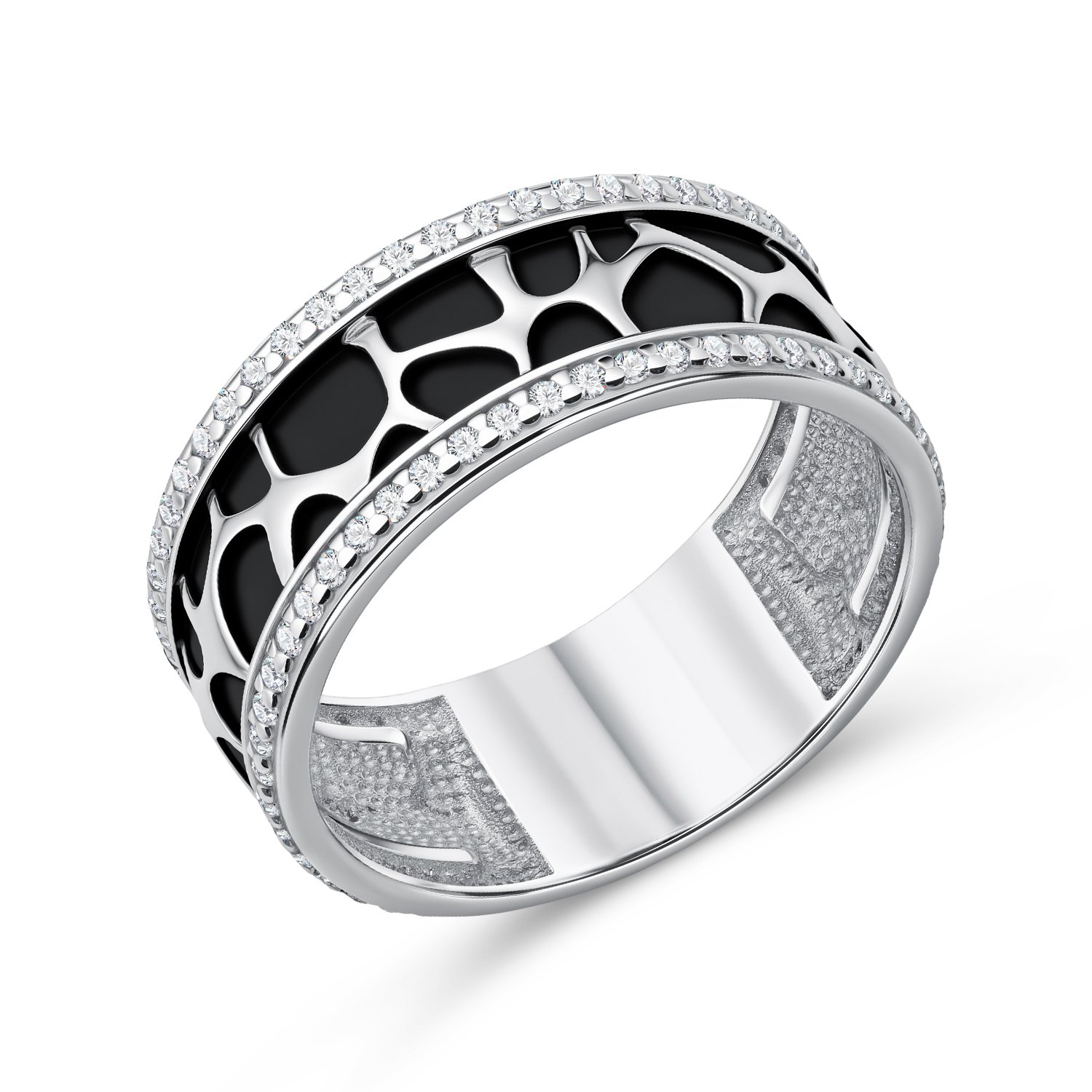 Фото «Серебряное кольцо с эмалью и фианитами»