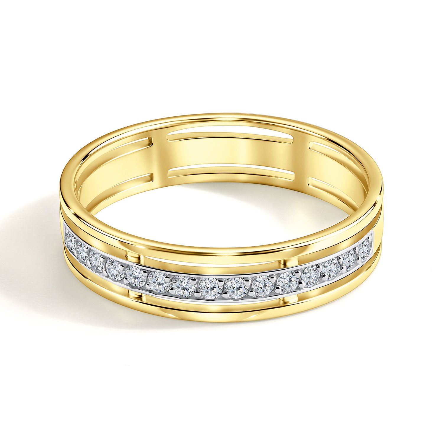 Золотое кольцо с бриллиантами выращенными