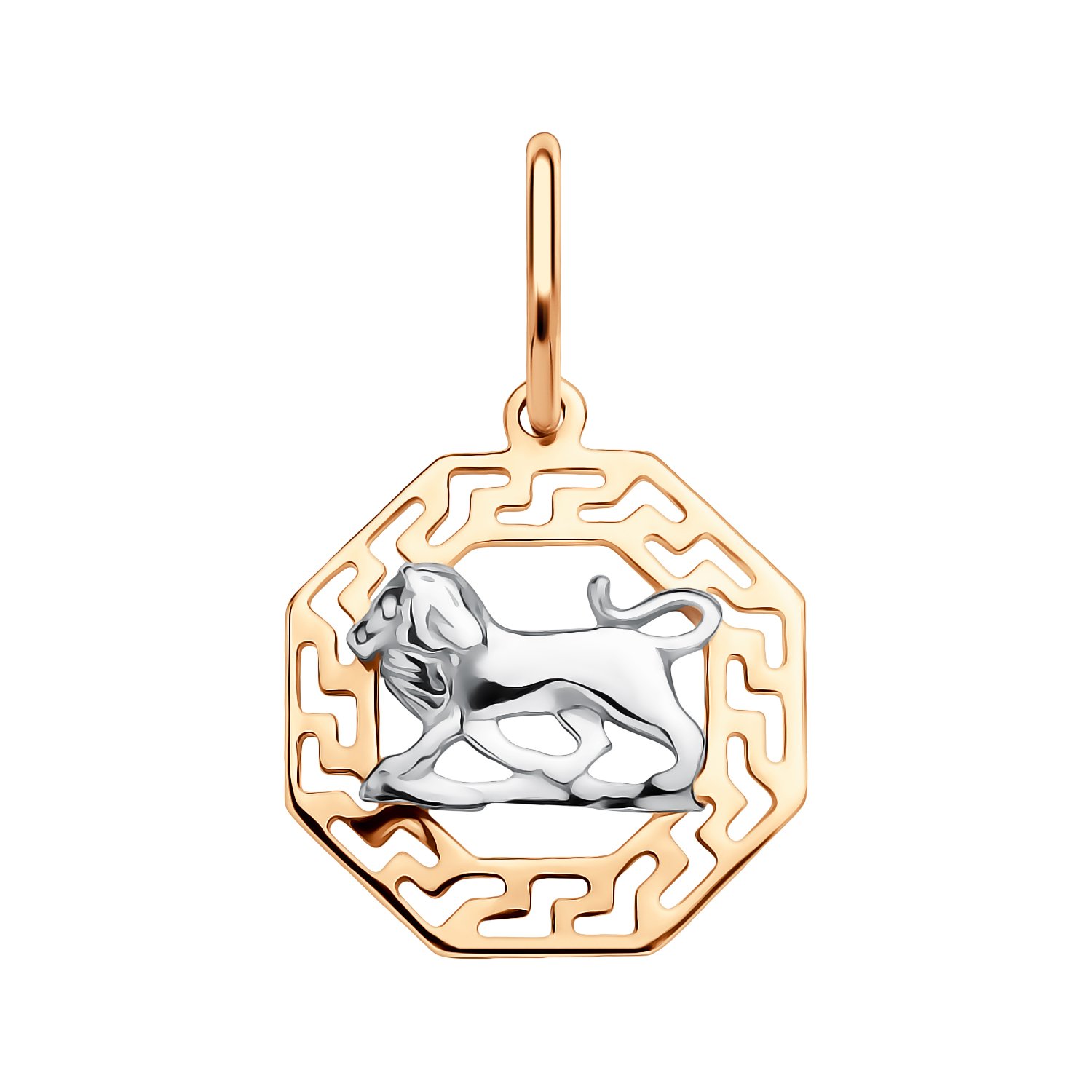 Золотая подвеска со знаком зодиака Лев