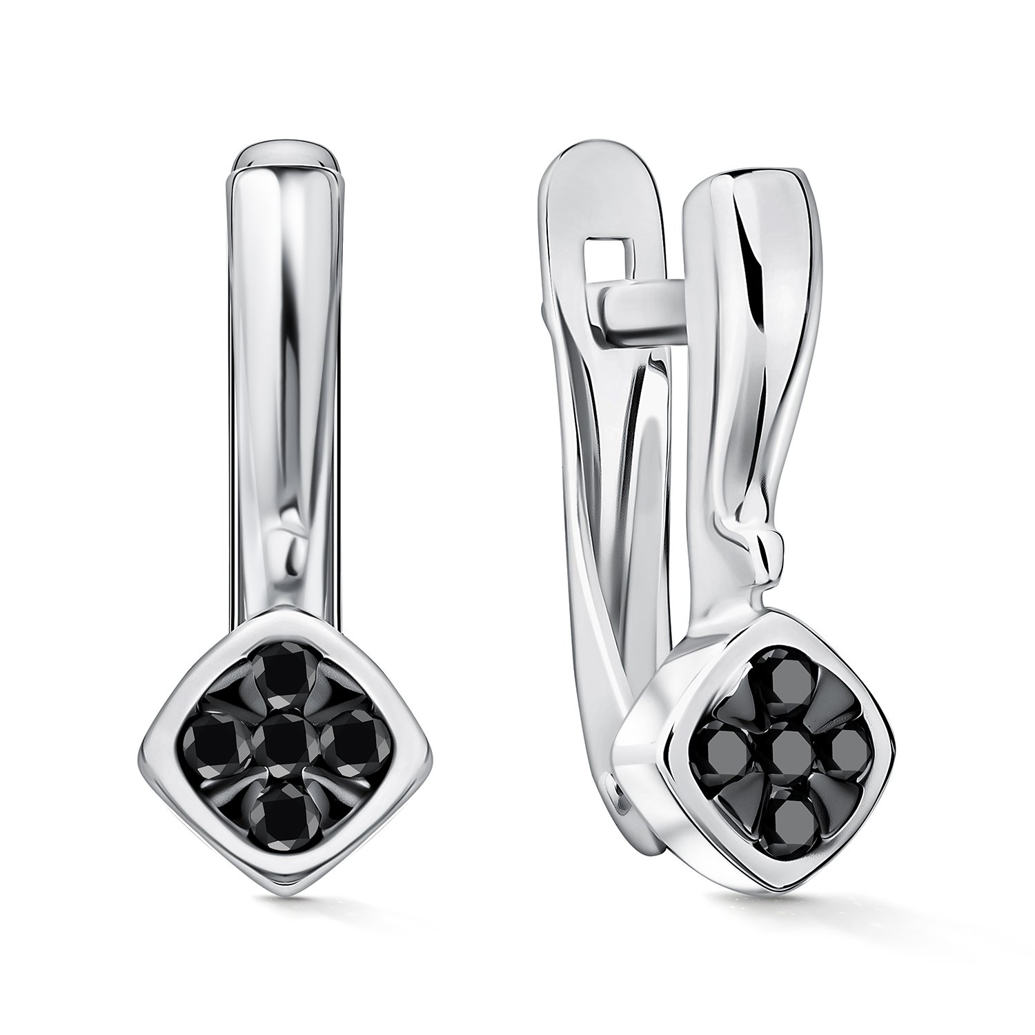 Фото «Золотые серьги с черными бриллиантами»