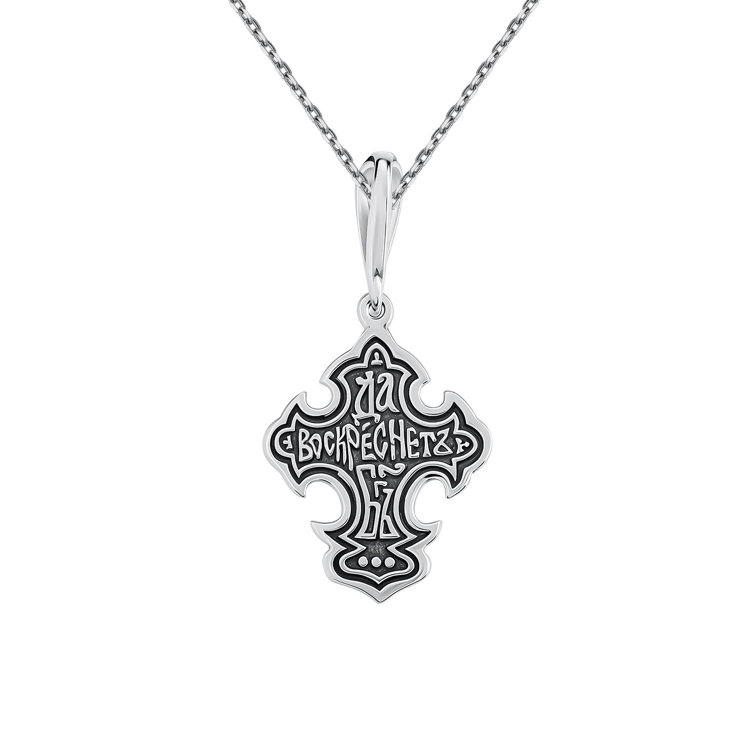 Серебряный крест с чернением