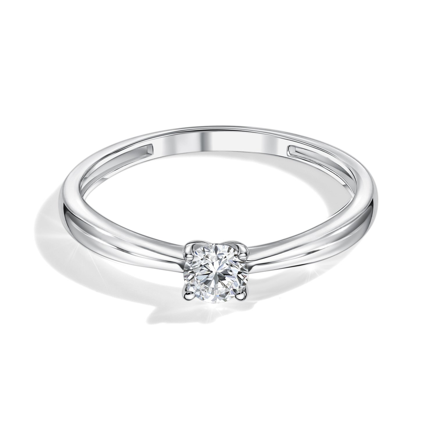 Золотое кольцо с бриллиантом выращенным