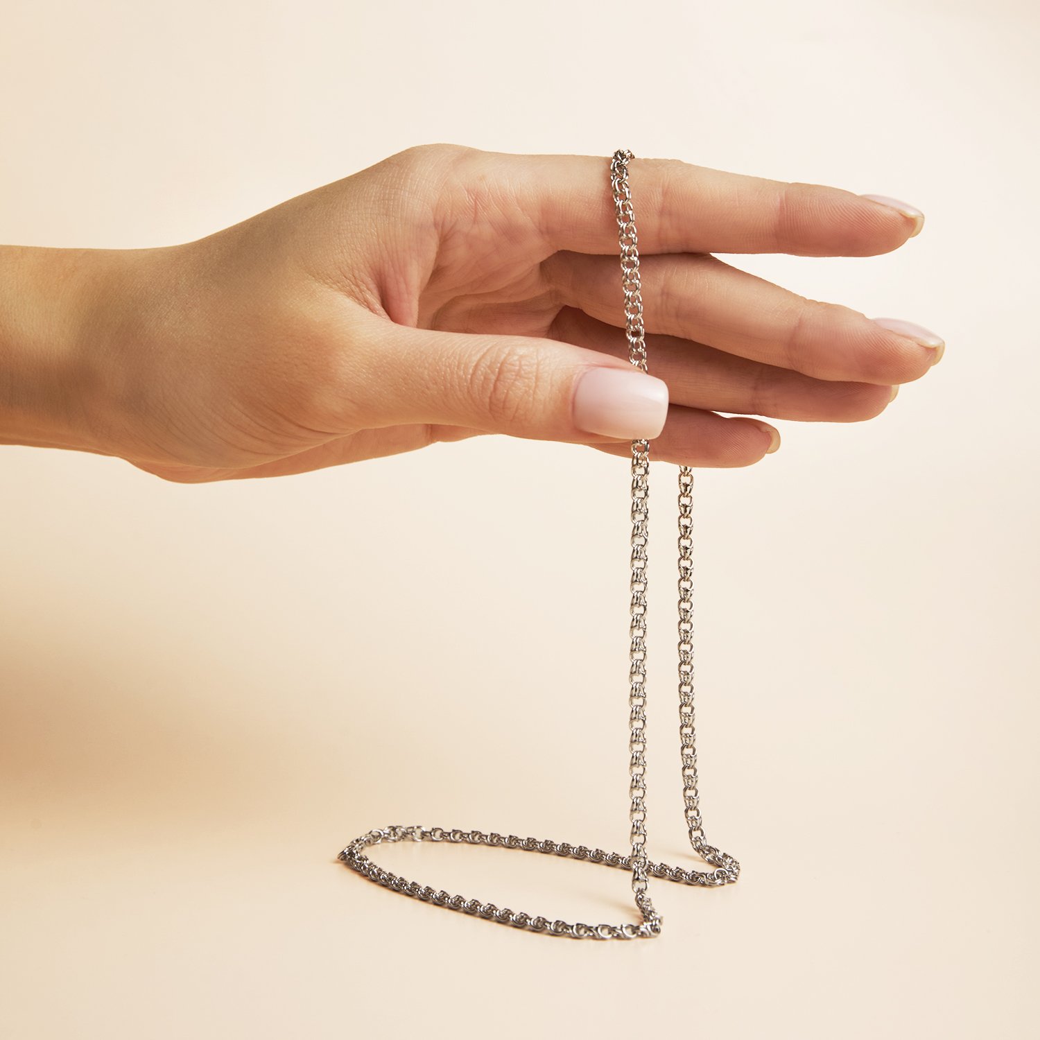 Серебряная цепь ручной работы полновесная