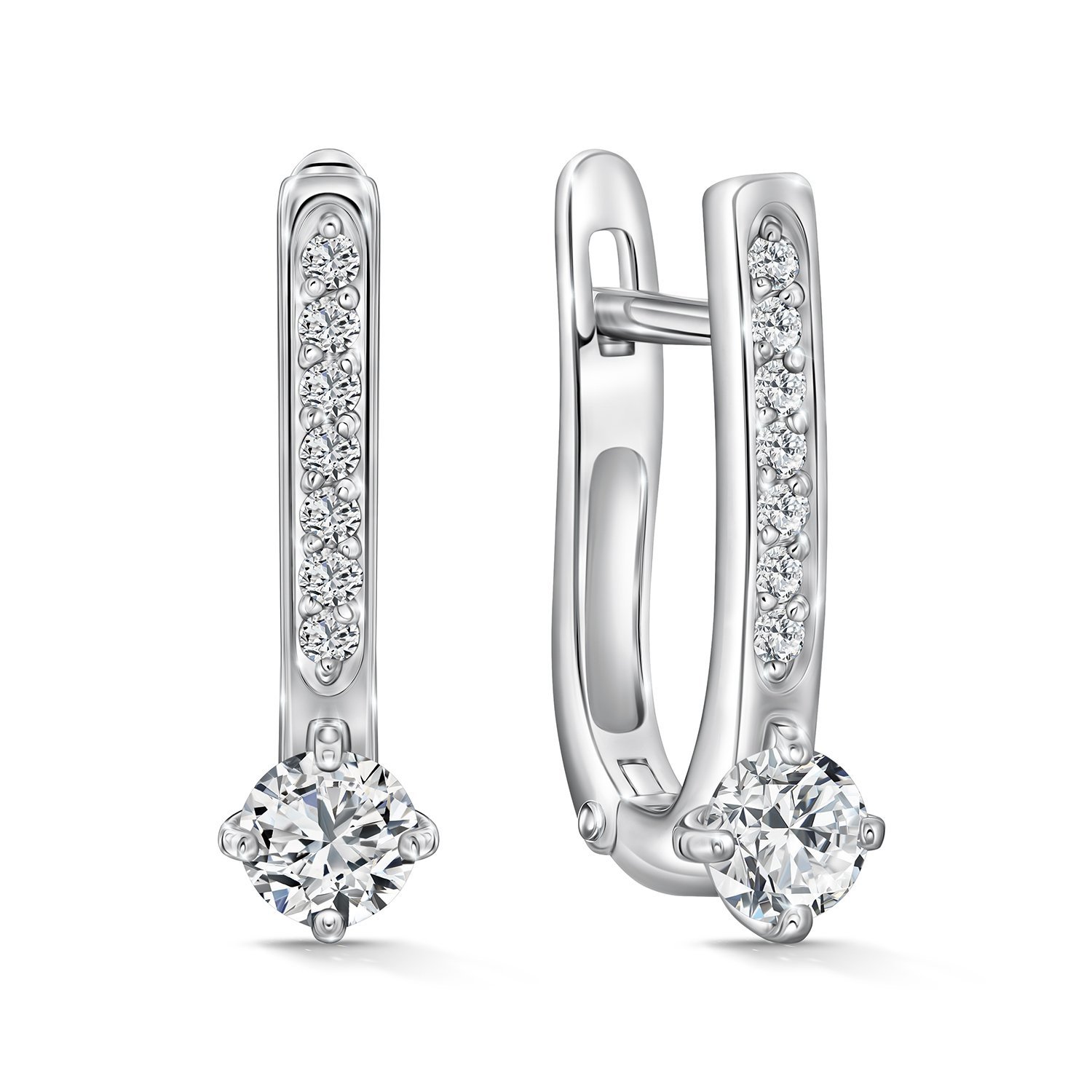 Фото «Серебряные серьги с бриллиантами выращенными»