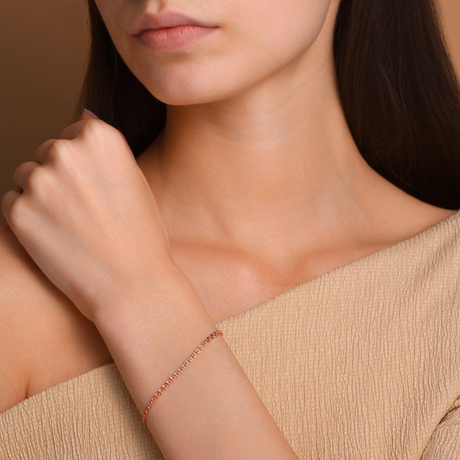 Золотой браслет облегченный