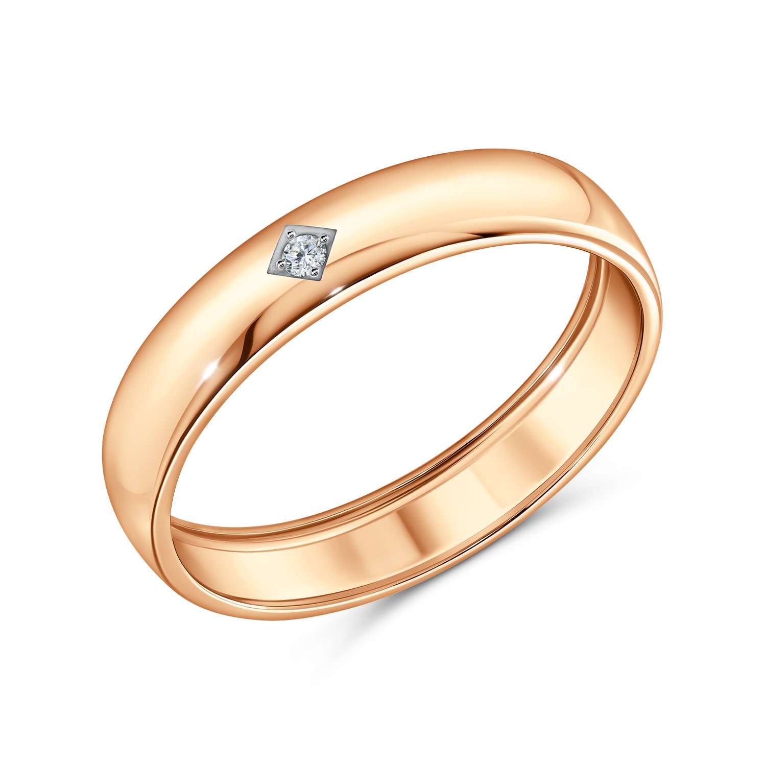 Фото «Золотое обручальное кольцо с бриллиантом»