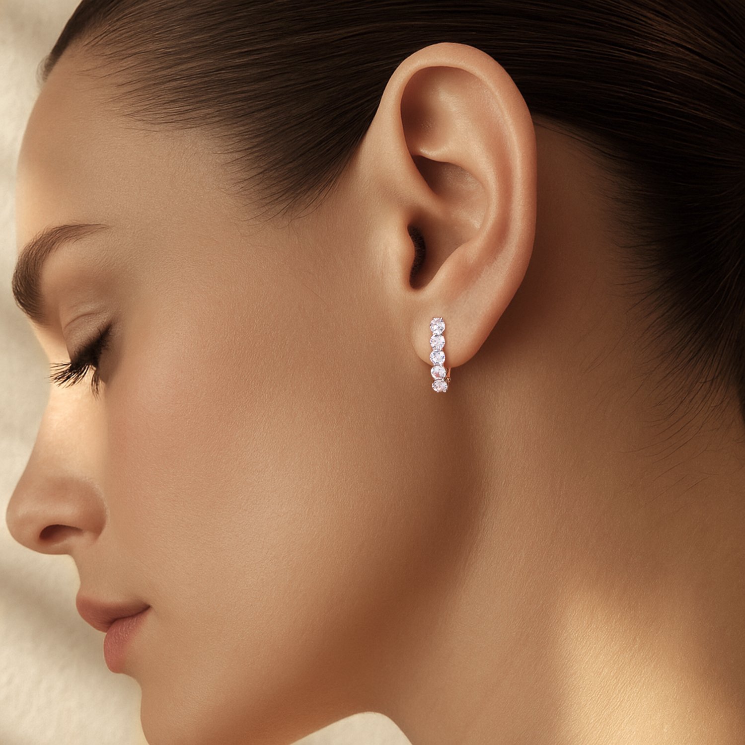 Золотые серьги с фианитами