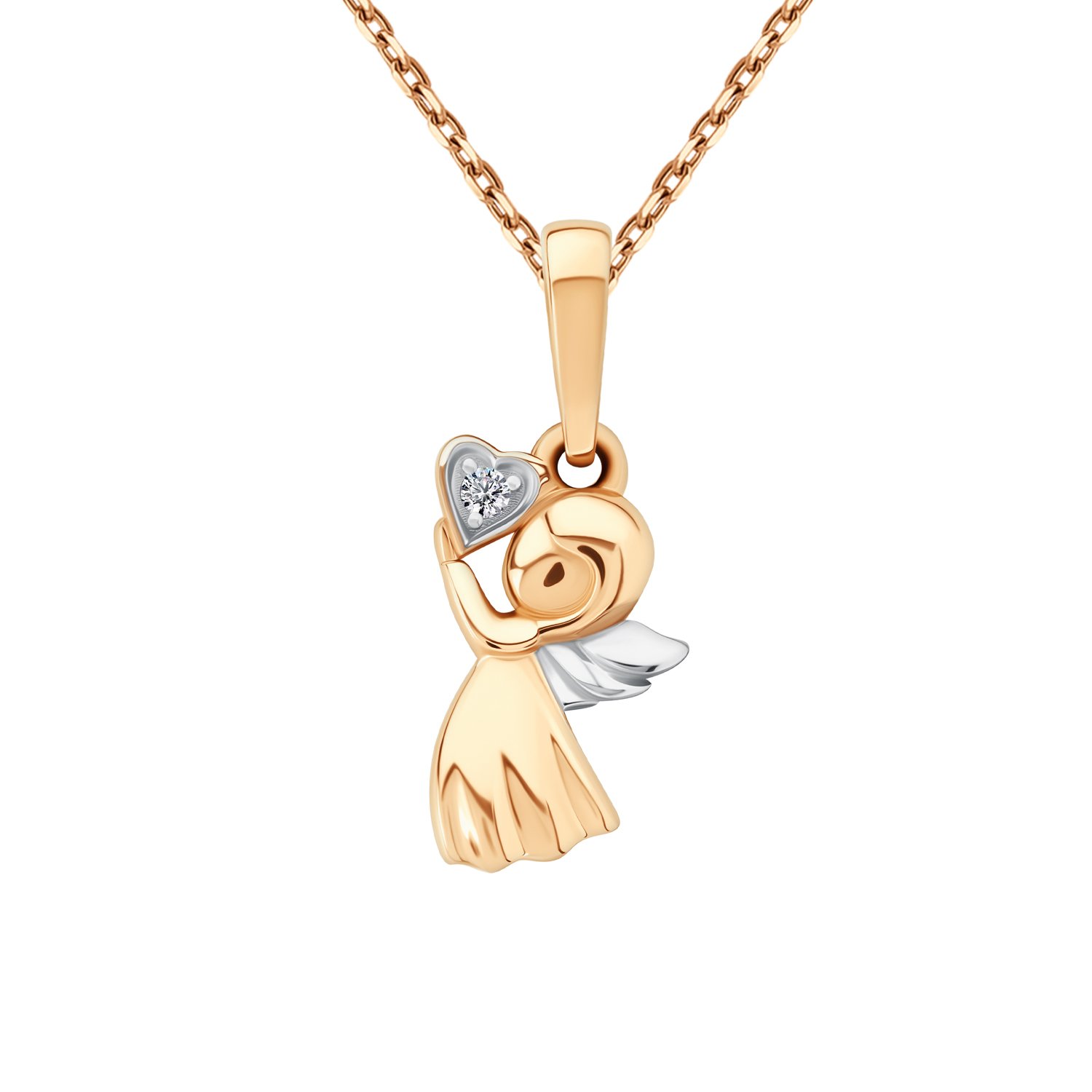 Золотая подвеска с фианитом