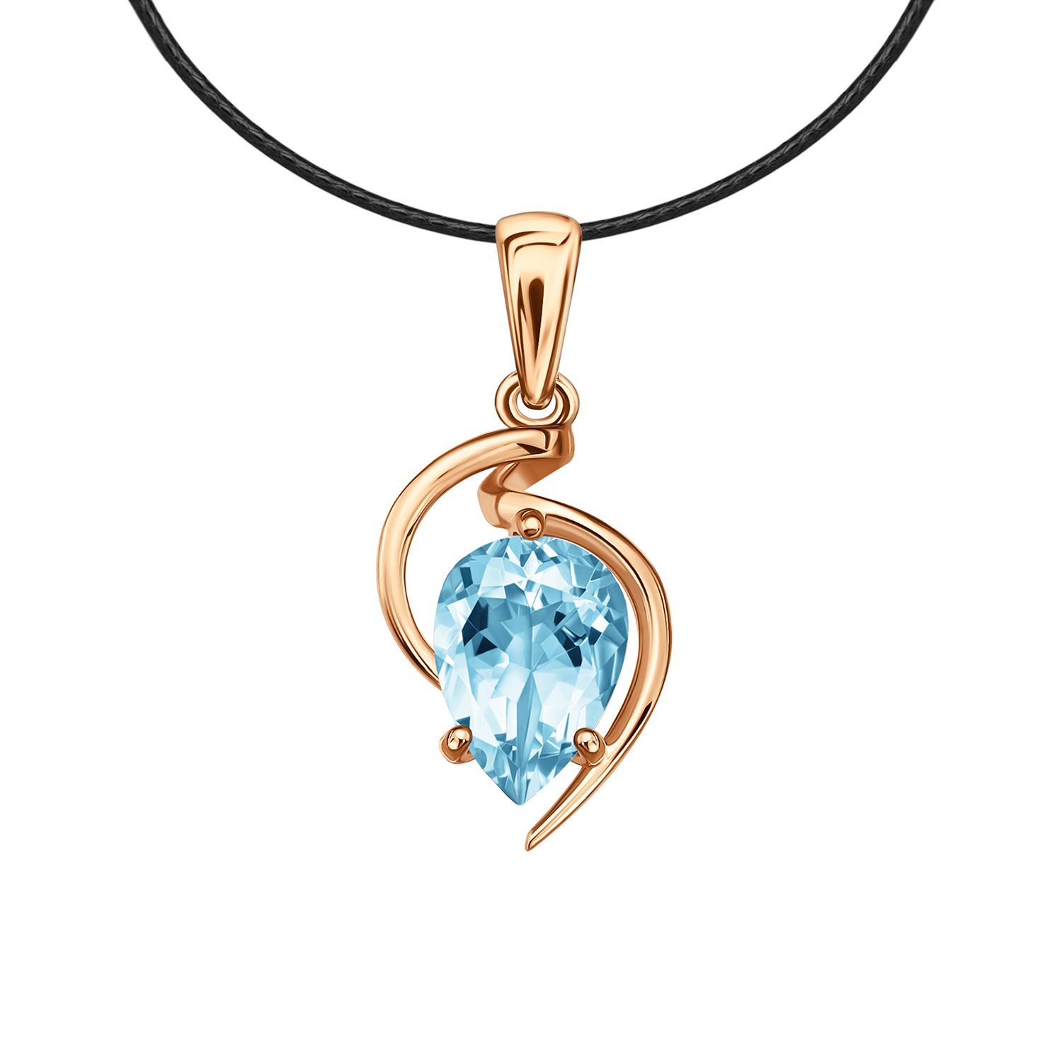 Золотая подвеска с топазом