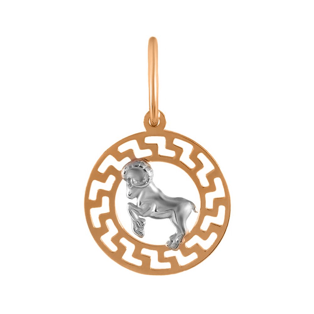 Золотая подвеска со знаком зодиака Овен