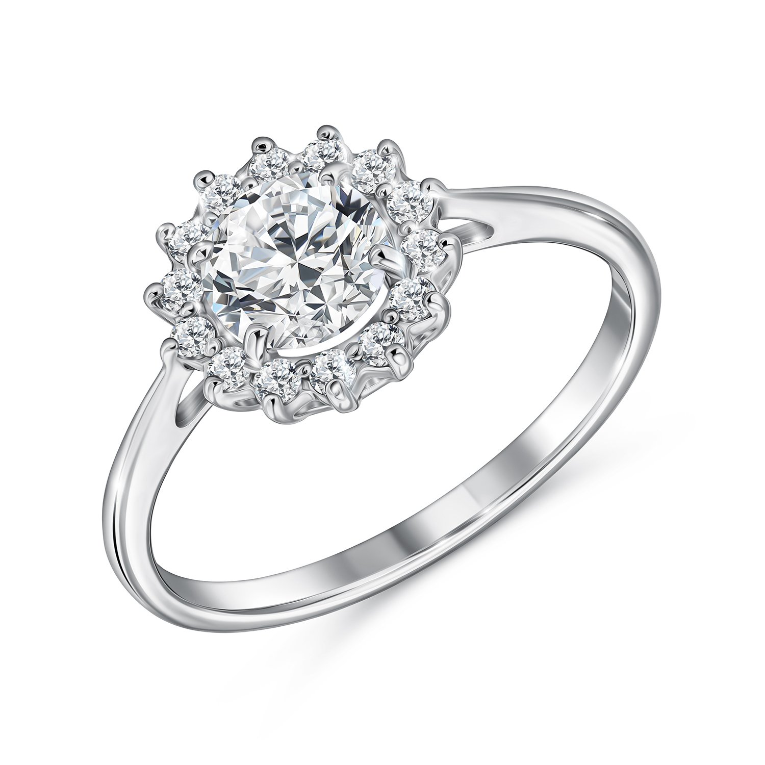 Фото «Золотое кольцо с бриллиантами выращенными»