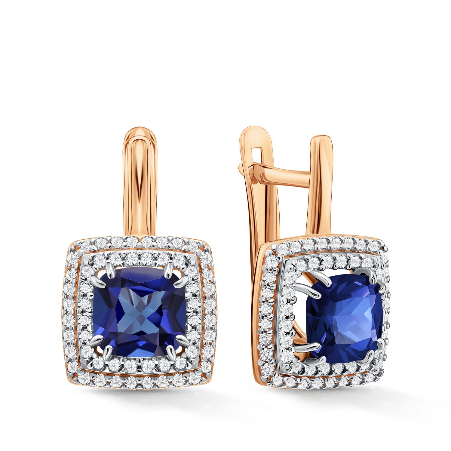 Фото «Золотые серьги с ситаллами и фианитами»