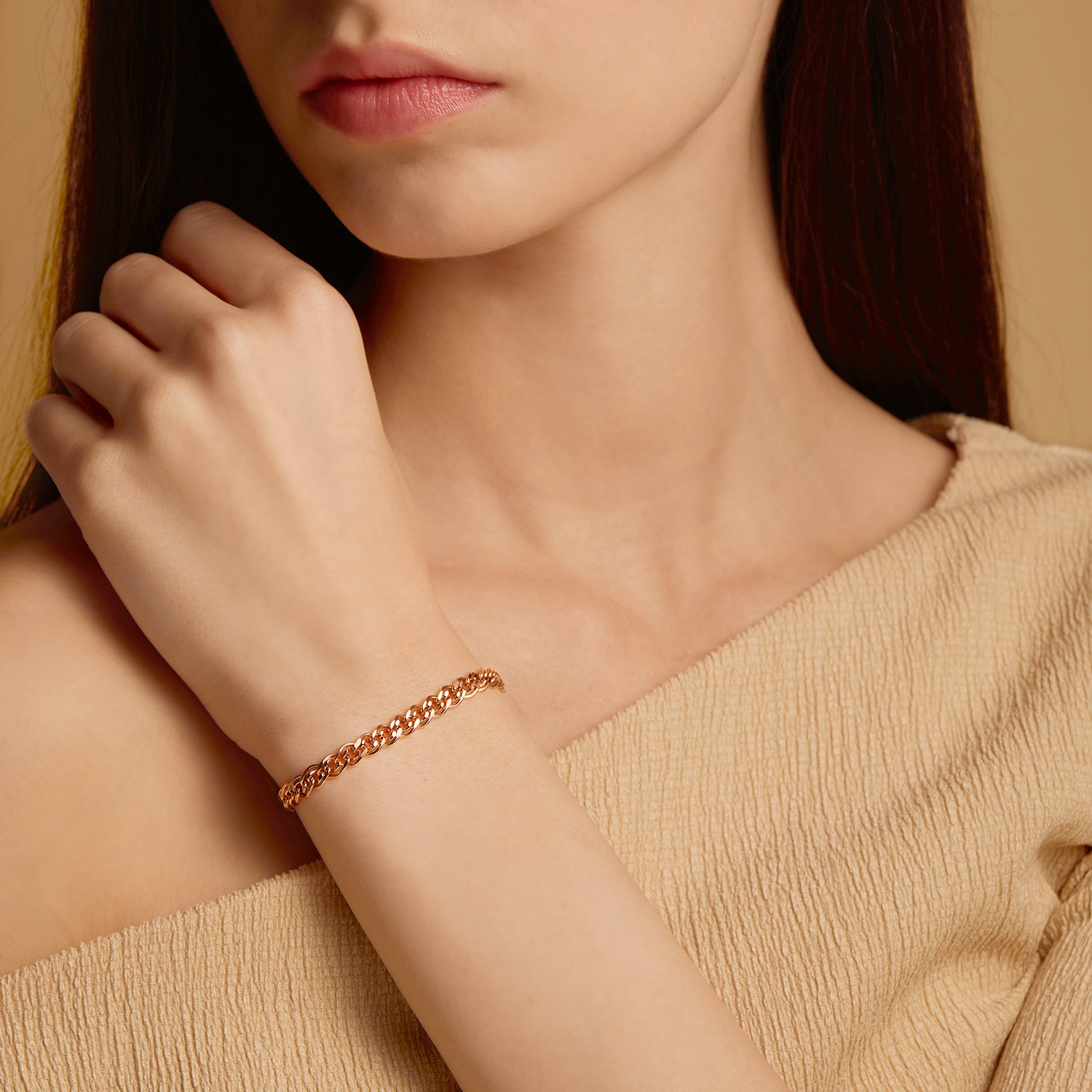 Золотой браслет облегченный