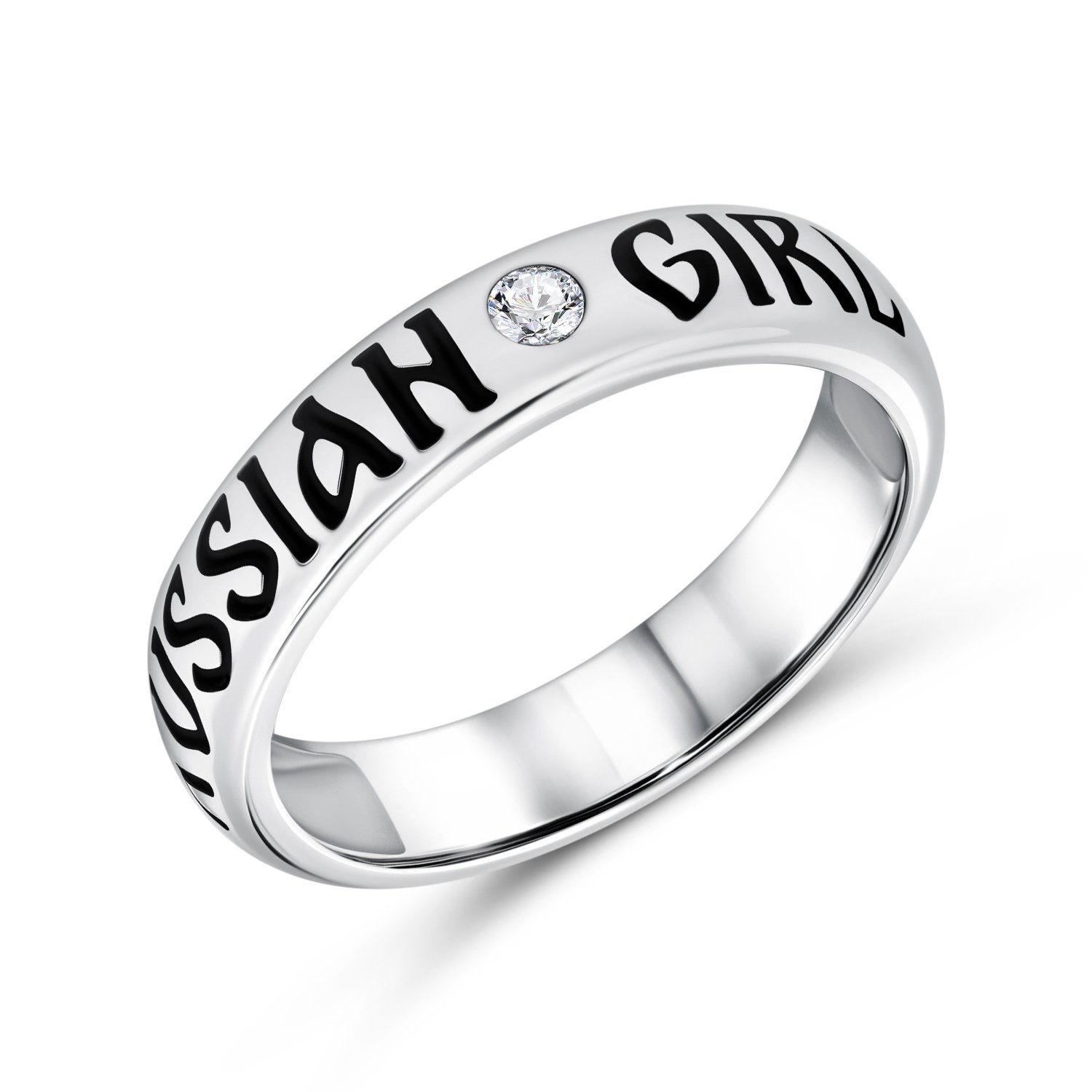 Фото «Серебряное кольцо с фианитом и лаком»