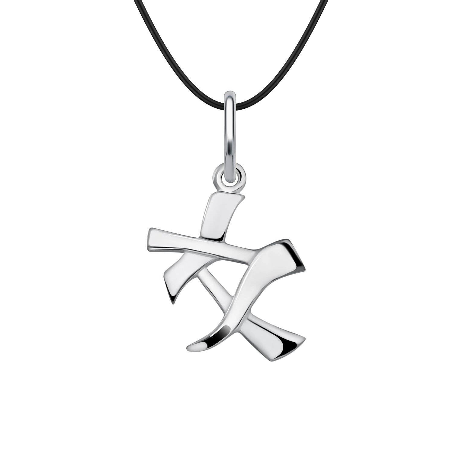 Серебряная подвеска с родированием со знаком зодиака Рыбы