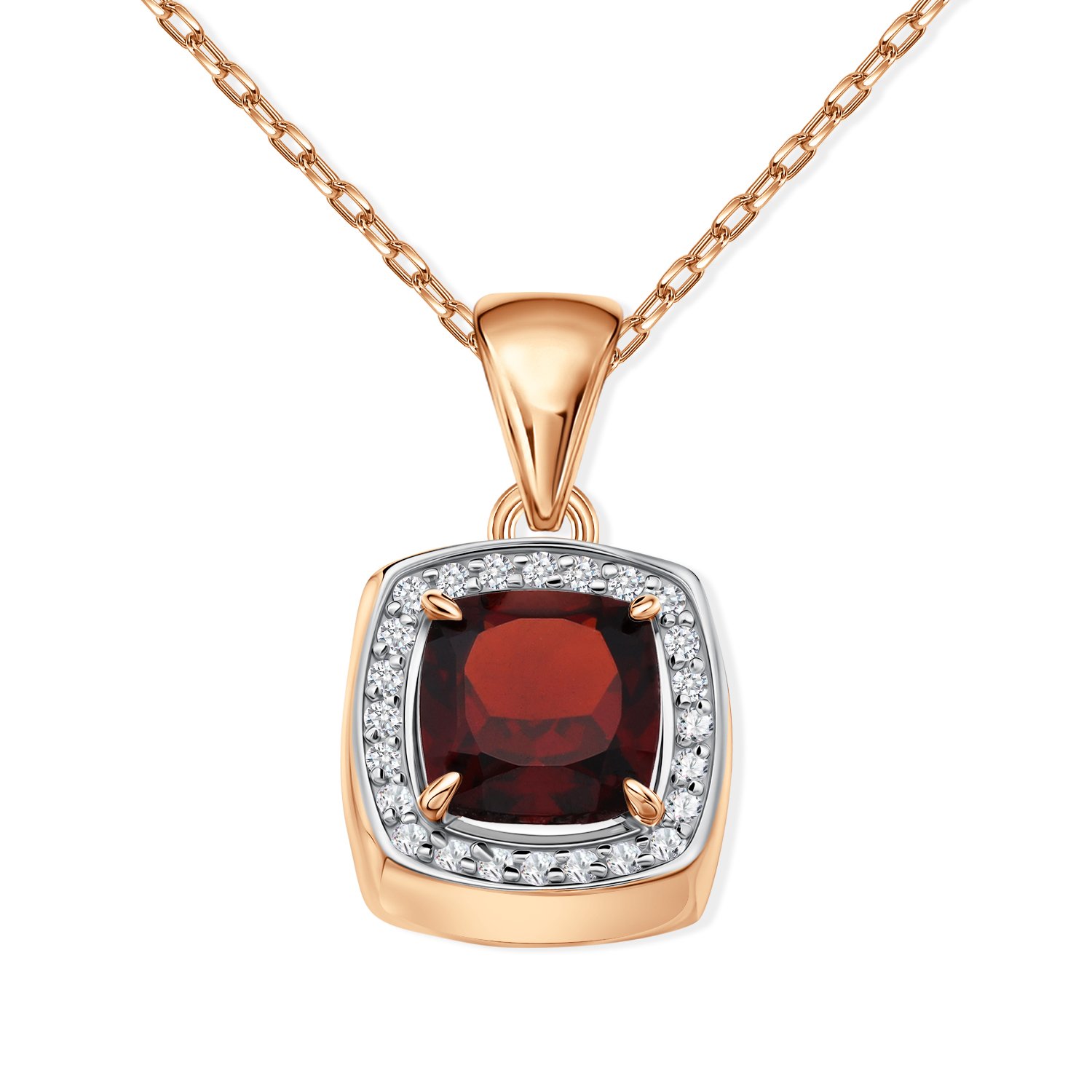 Фото «Золотая подвеска с гранатом и бриллиантами»